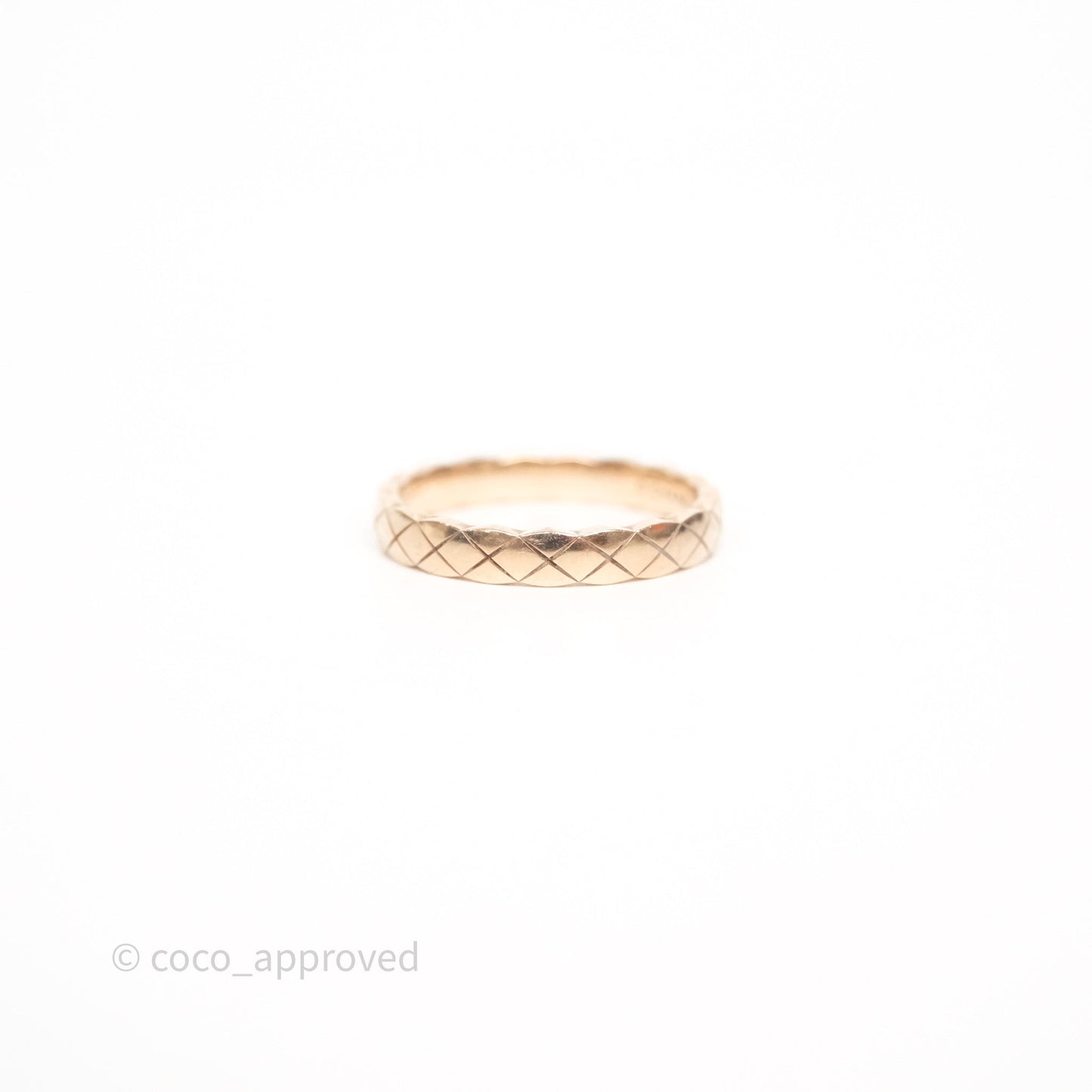 Chanel Coco Crush Ring 18K Beige Gold Mini Version Size 55