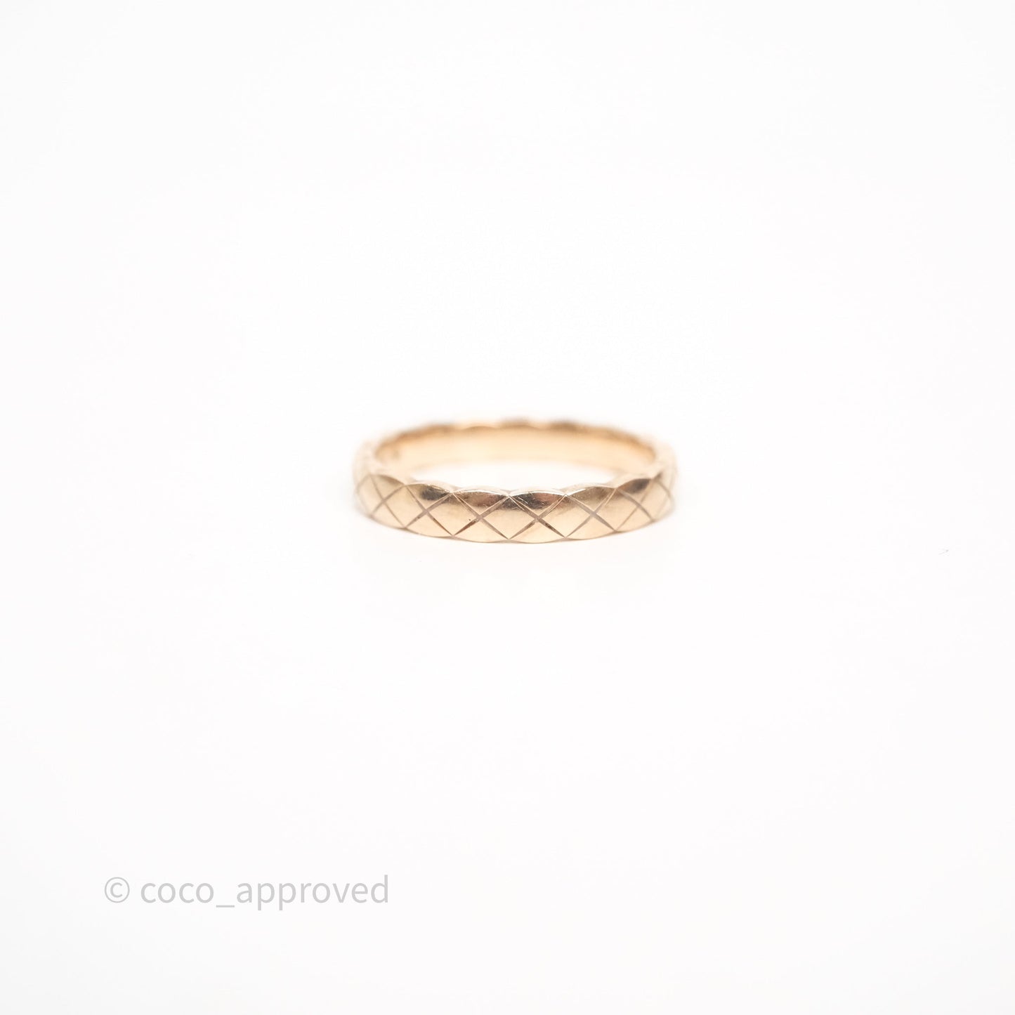 Chanel Coco Crush Ring 18K Beige Gold Mini Version Size 55