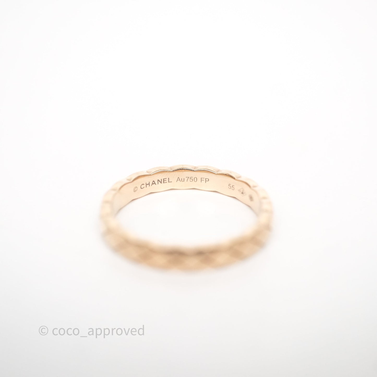 Chanel Coco Crush Ring 18K Beige Gold Mini Version Size 55
