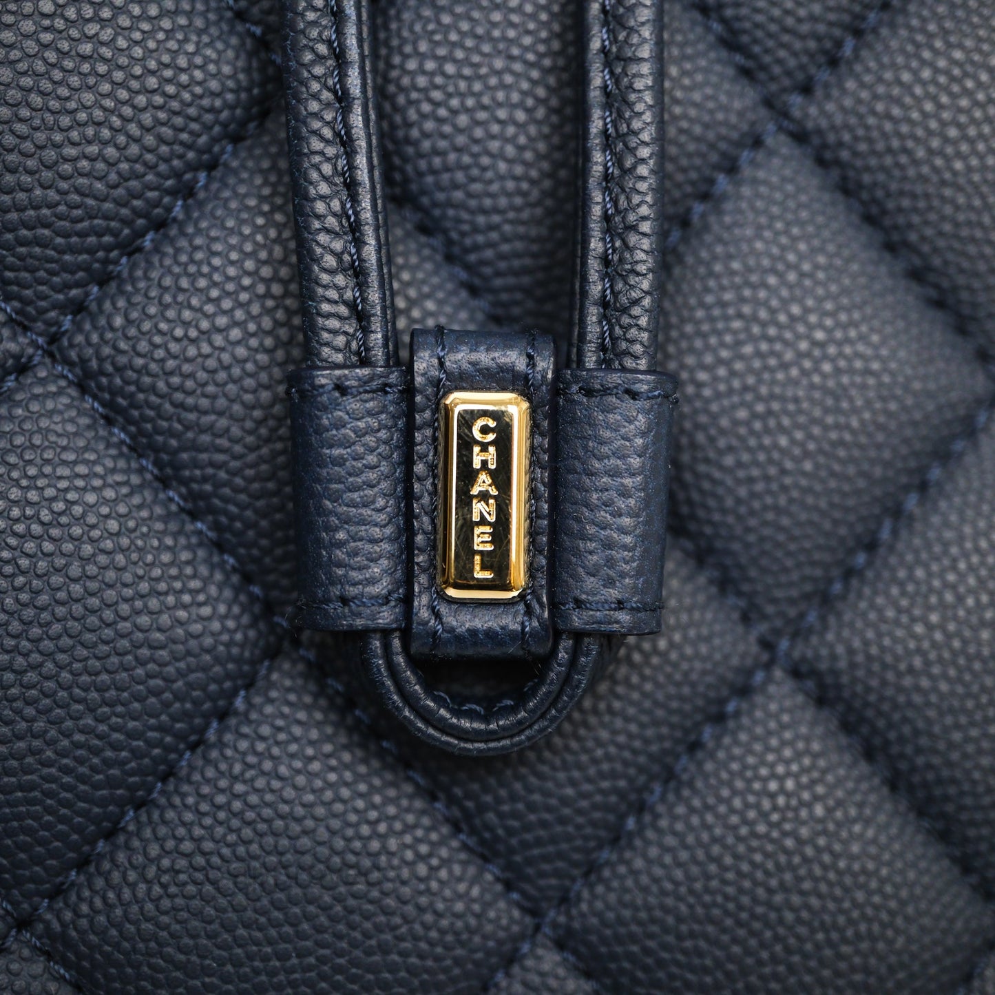 Chanel Quilted Business Affinity Backpack Navy Caviar Gold Hardware