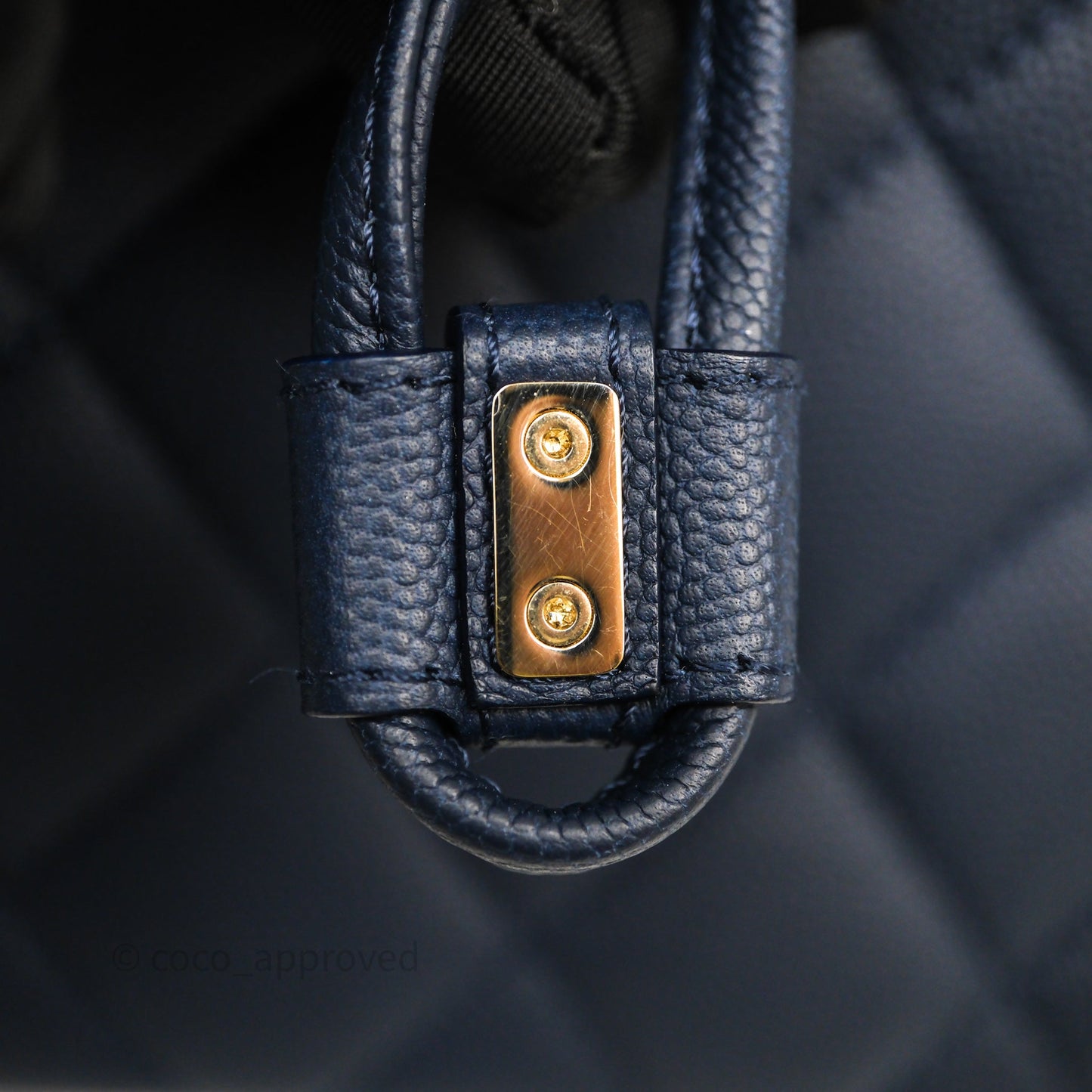 Chanel Quilted Business Affinity Backpack Navy Caviar Gold Hardware