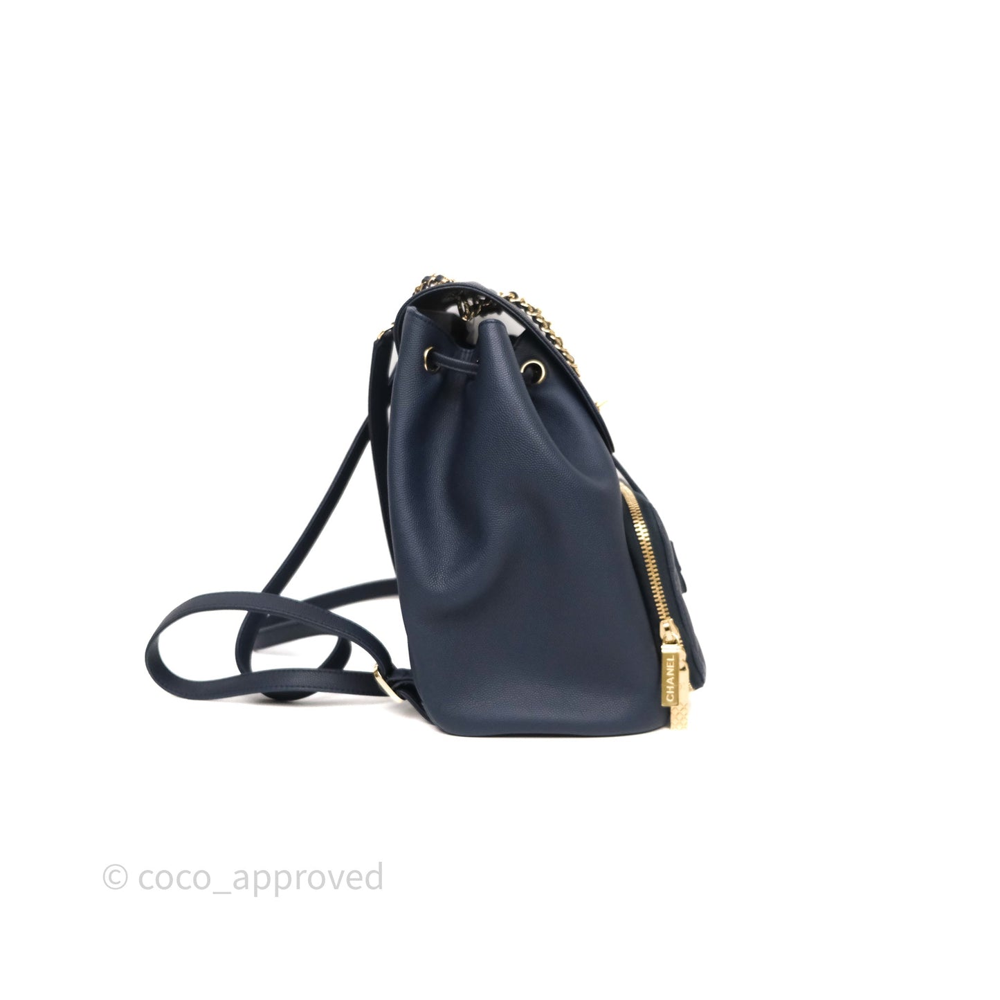 Chanel Quilted Business Affinity Backpack Navy Caviar Gold Hardware