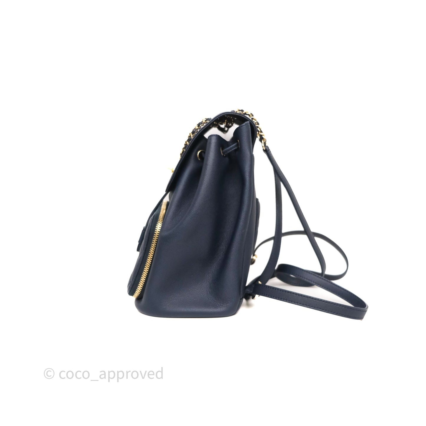 Chanel Quilted Business Affinity Backpack Navy Caviar Gold Hardware