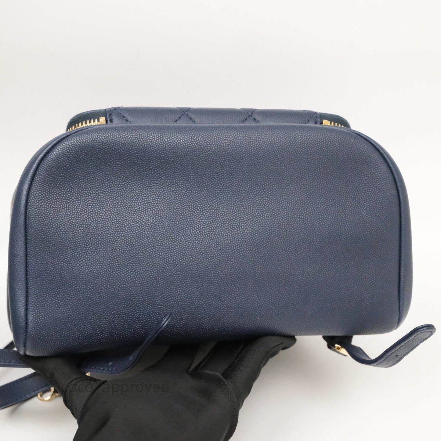 Chanel Quilted Business Affinity Backpack Navy Caviar Gold Hardware