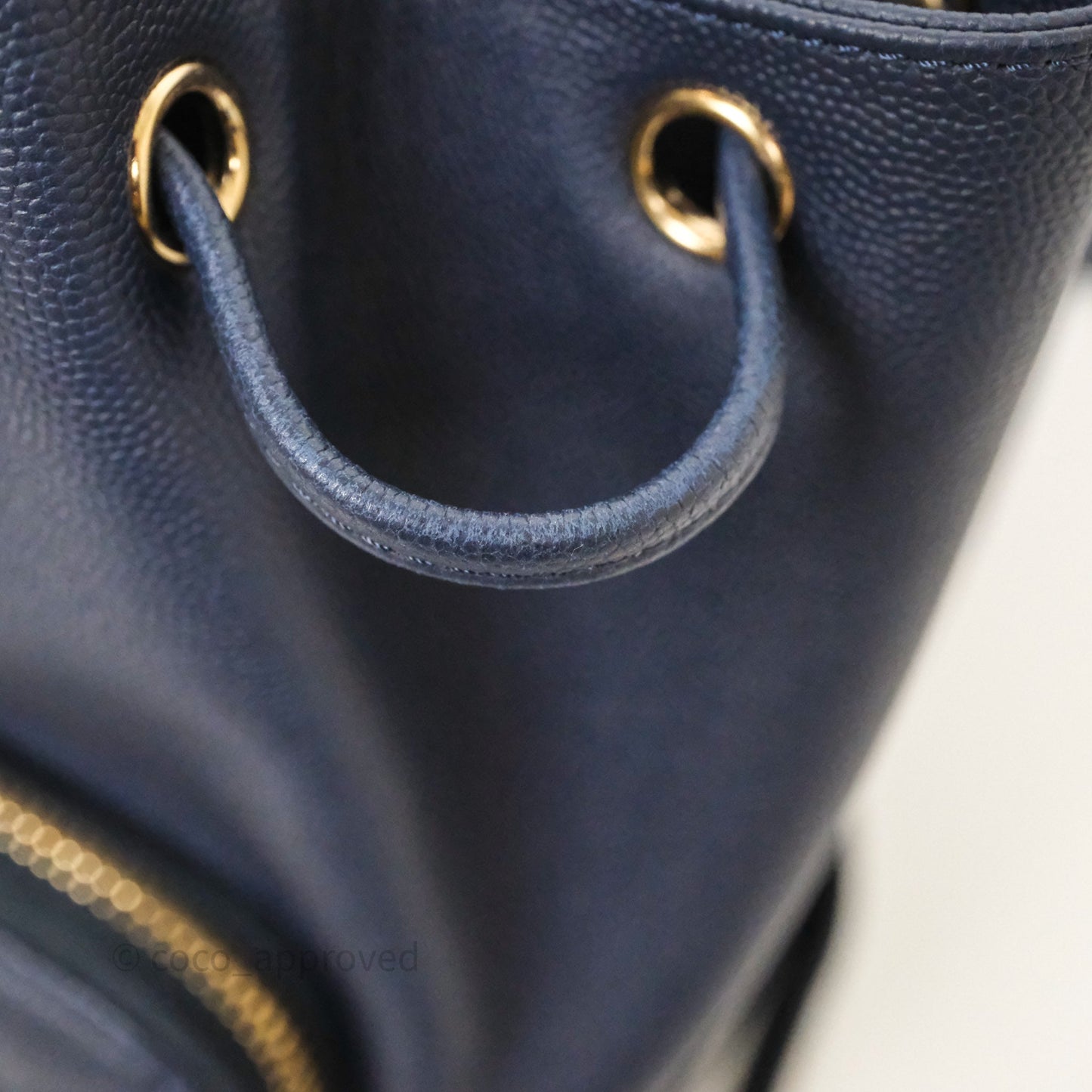 Chanel Quilted Business Affinity Backpack Navy Caviar Gold Hardware