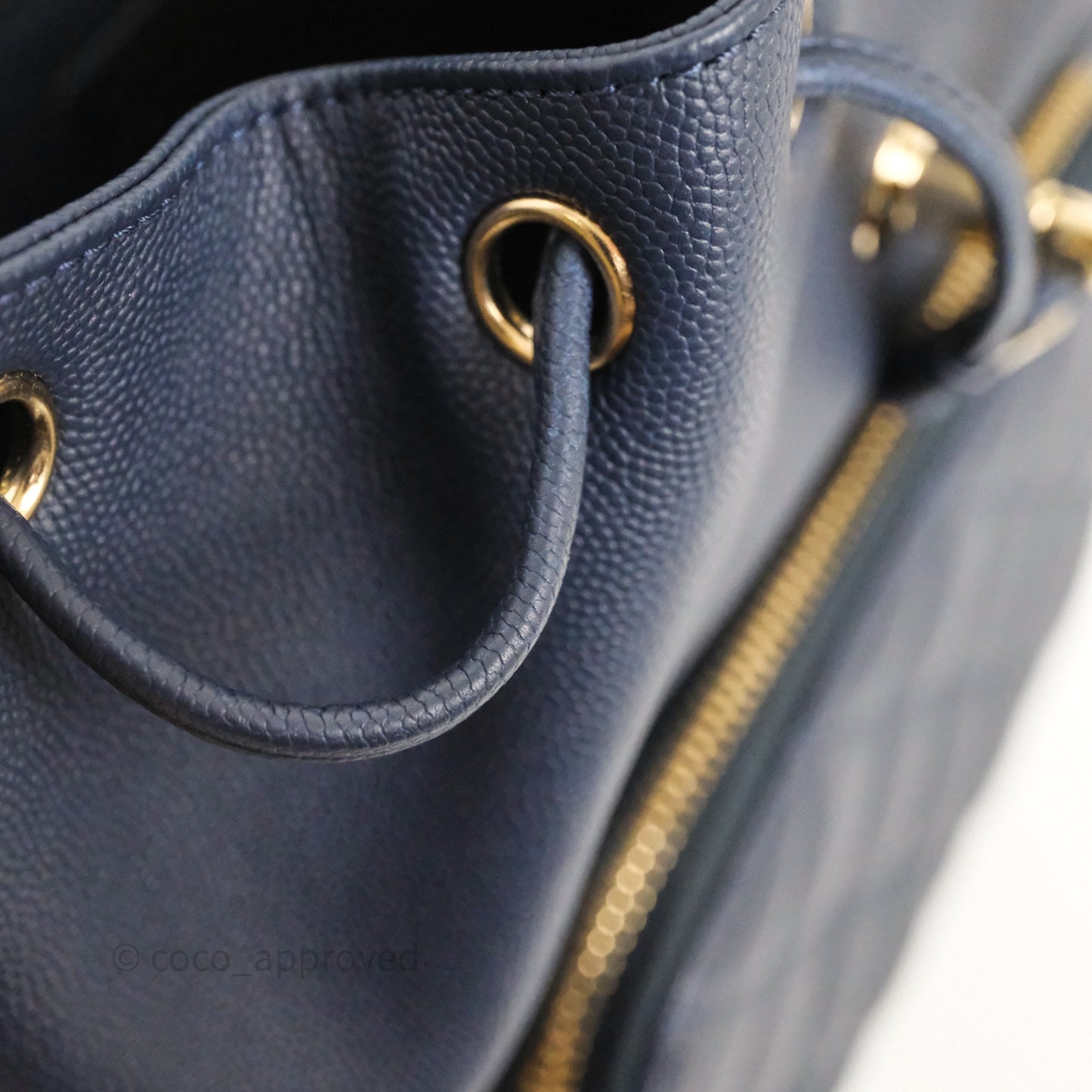 Chanel Quilted Business Affinity Backpack Navy Caviar Gold Hardware