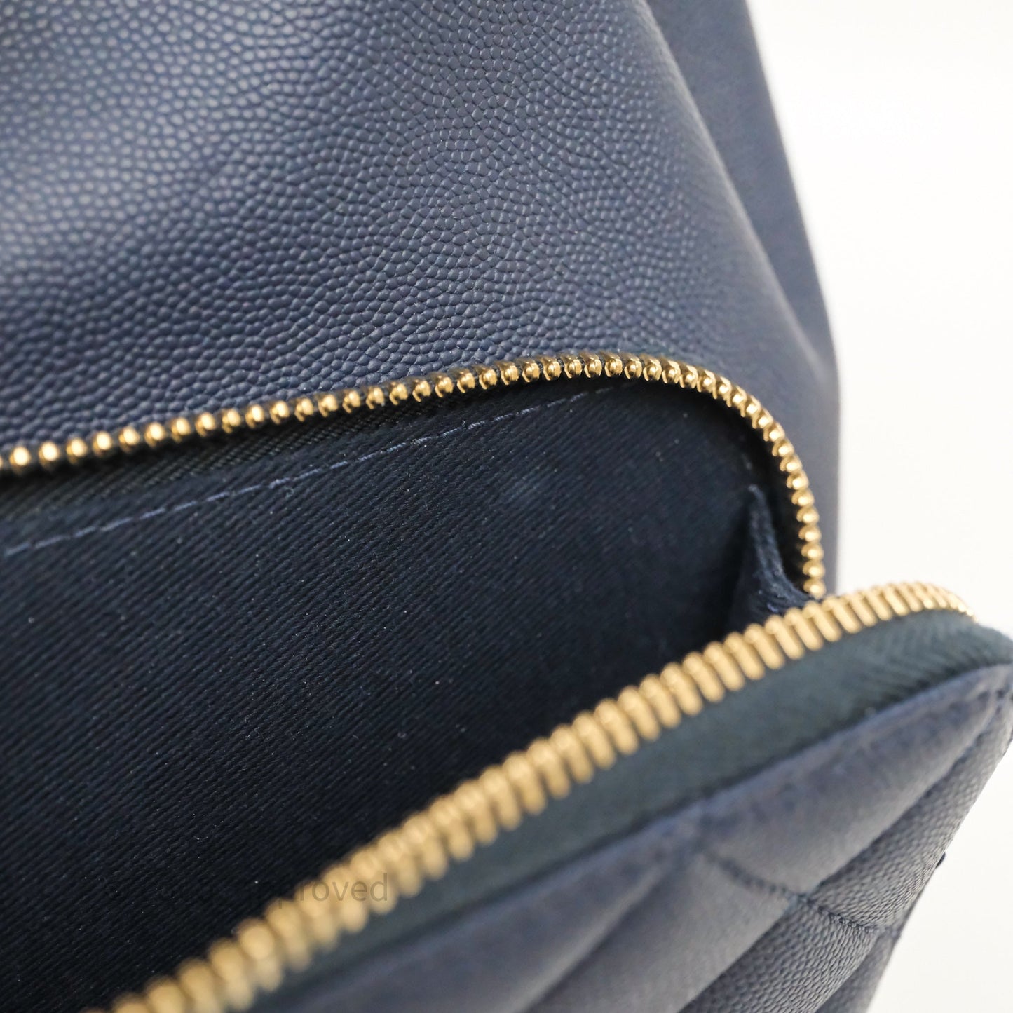 Chanel Quilted Business Affinity Backpack Navy Caviar Gold Hardware