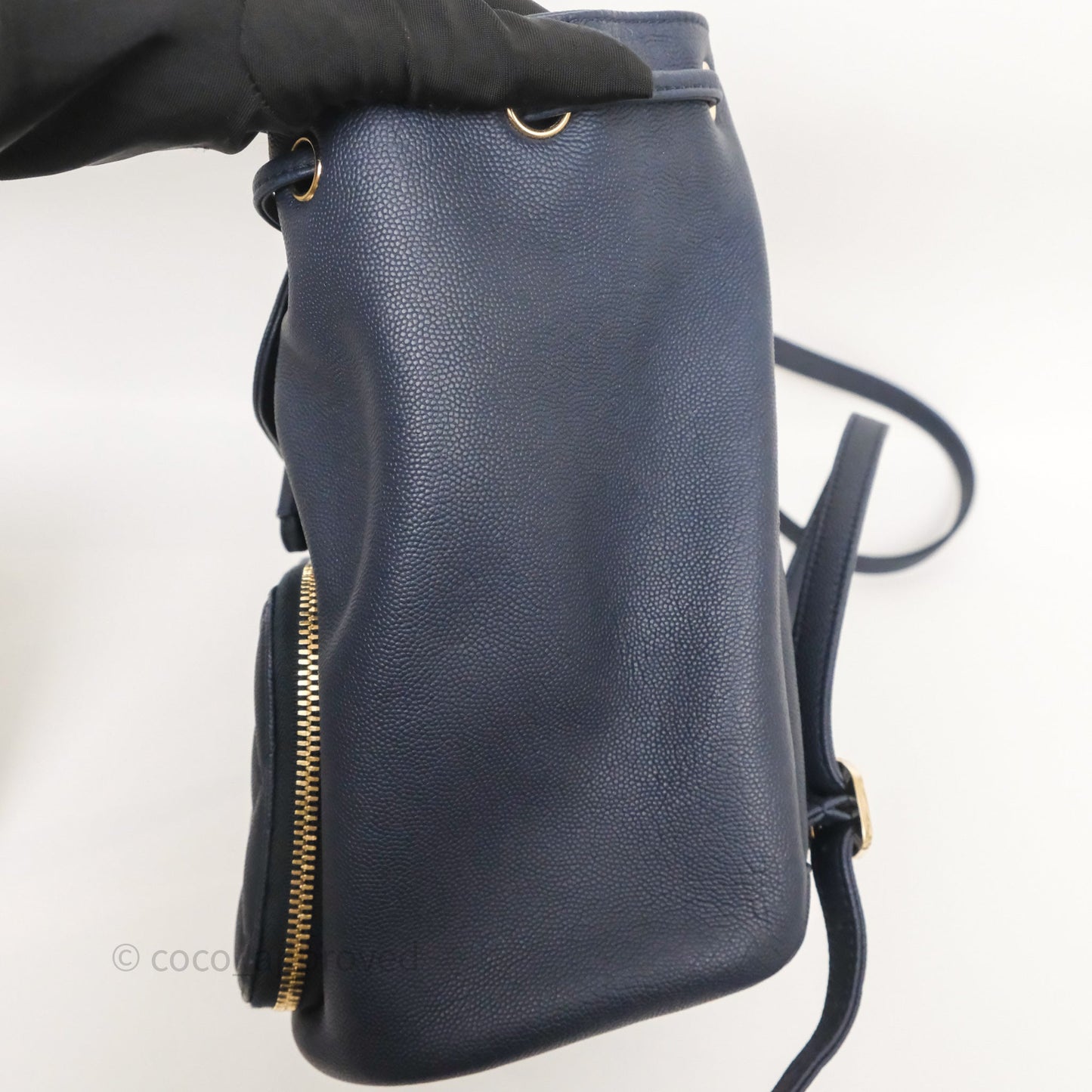 Chanel Quilted Business Affinity Backpack Navy Caviar Gold Hardware