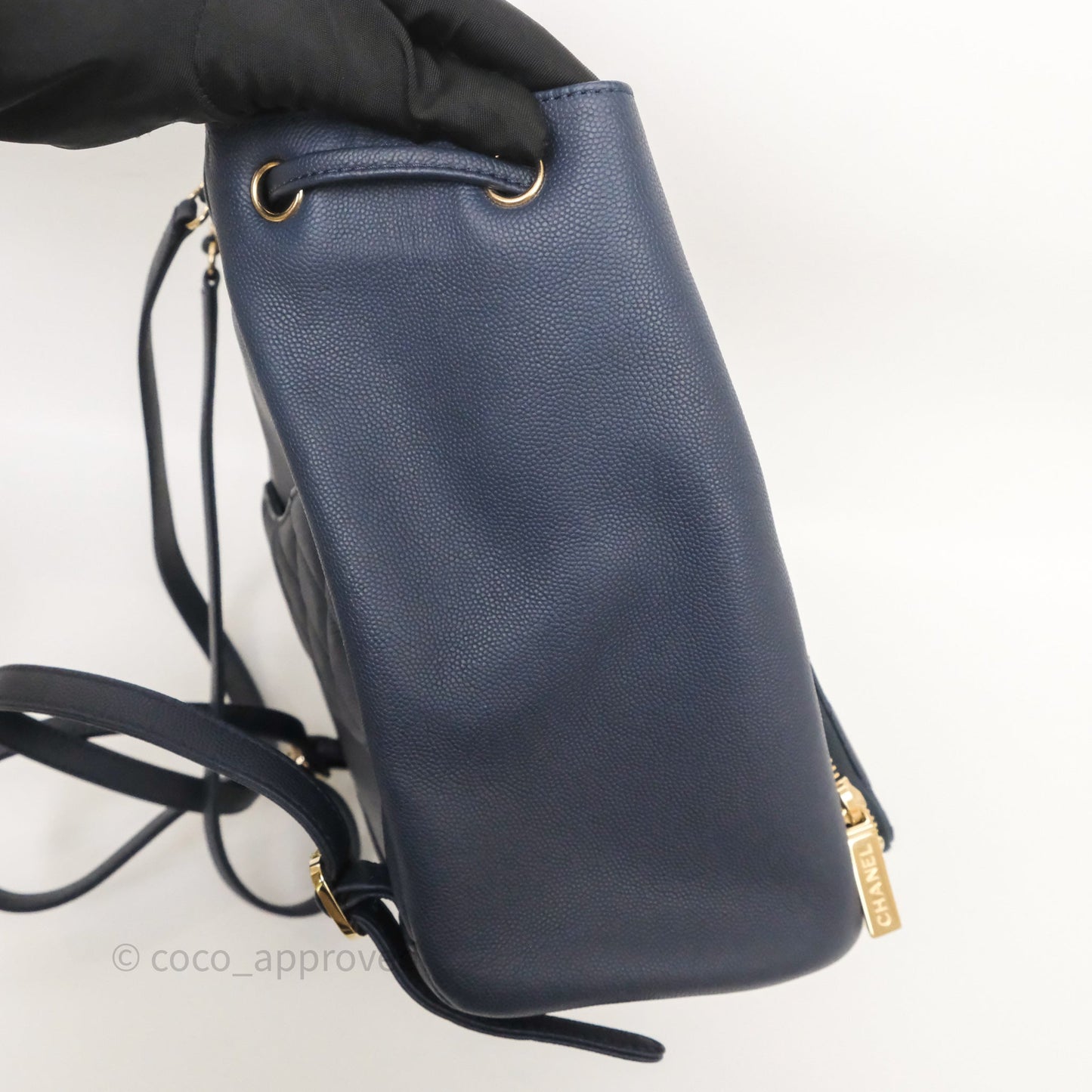 Chanel Quilted Business Affinity Backpack Navy Caviar Gold Hardware