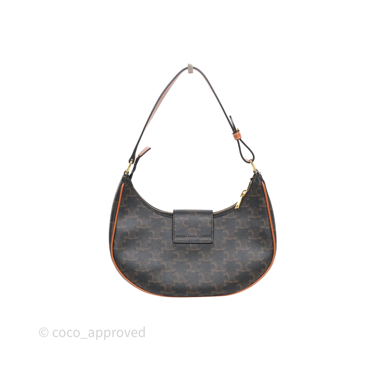 Celine Medium Ava Triomphe Bag Triomphe Canvas Tan Calfskin