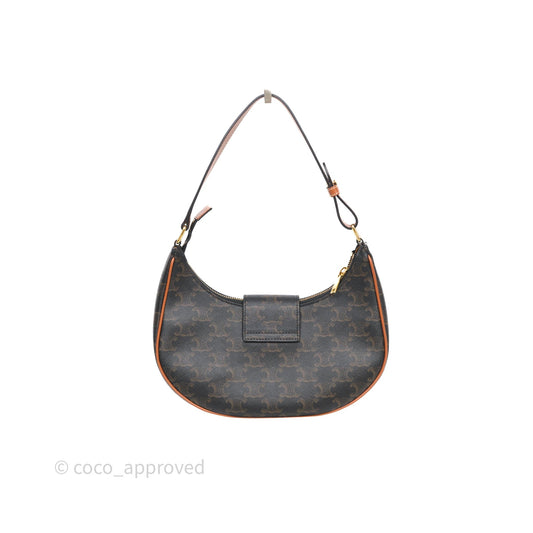 Celine Medium Ava Triomphe Bag Triomphe Canvas Tan Calfskin