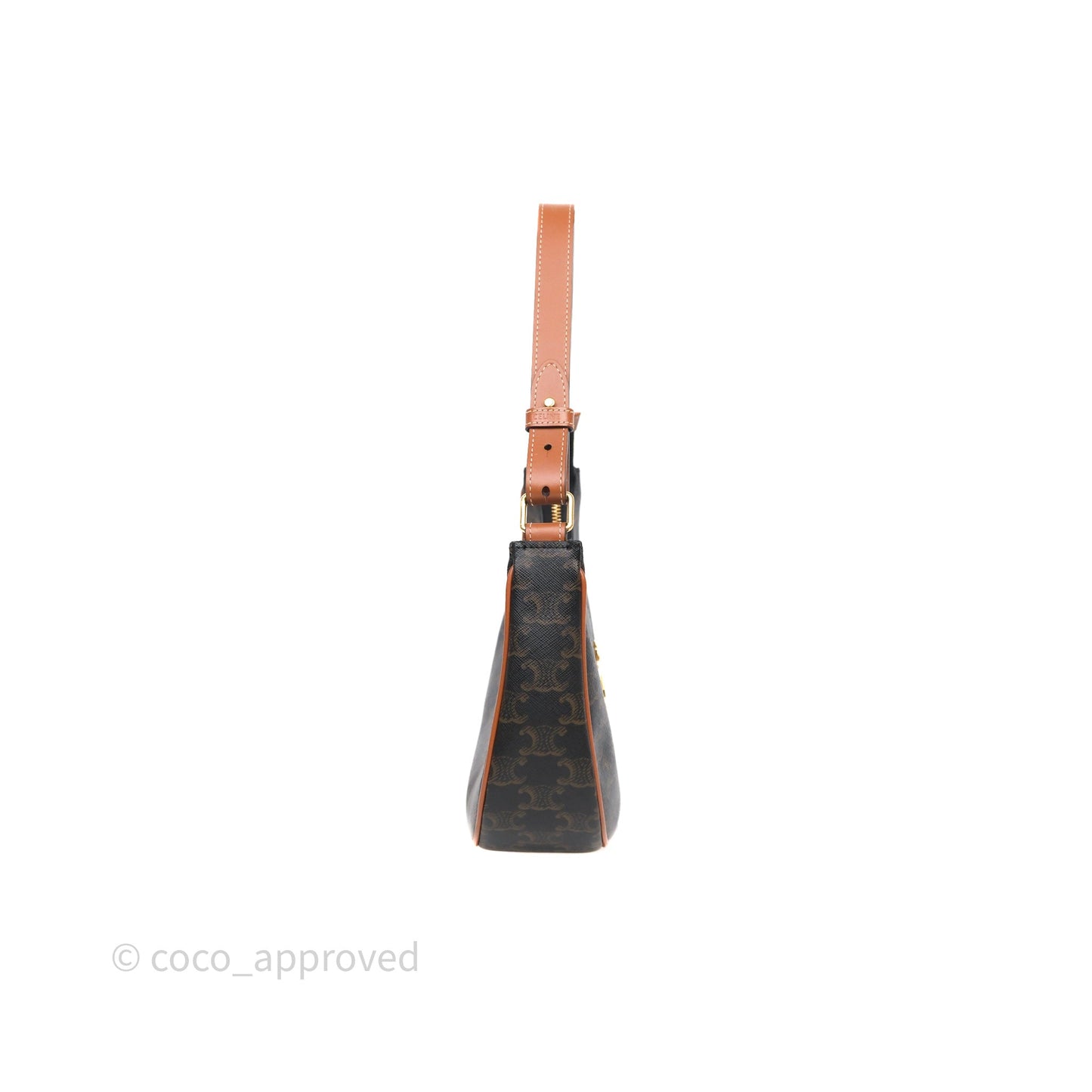 Celine Medium Ava Triomphe Bag Triomphe Canvas Tan Calfskin