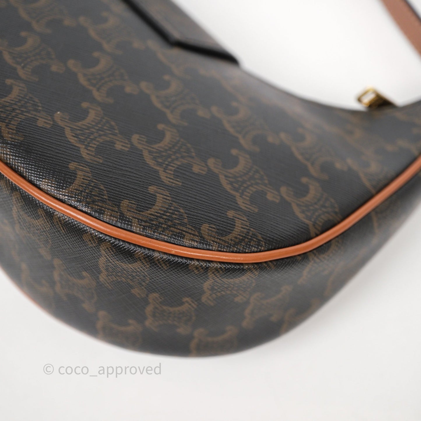 Celine Medium Ava Triomphe Bag Triomphe Canvas Tan Calfskin