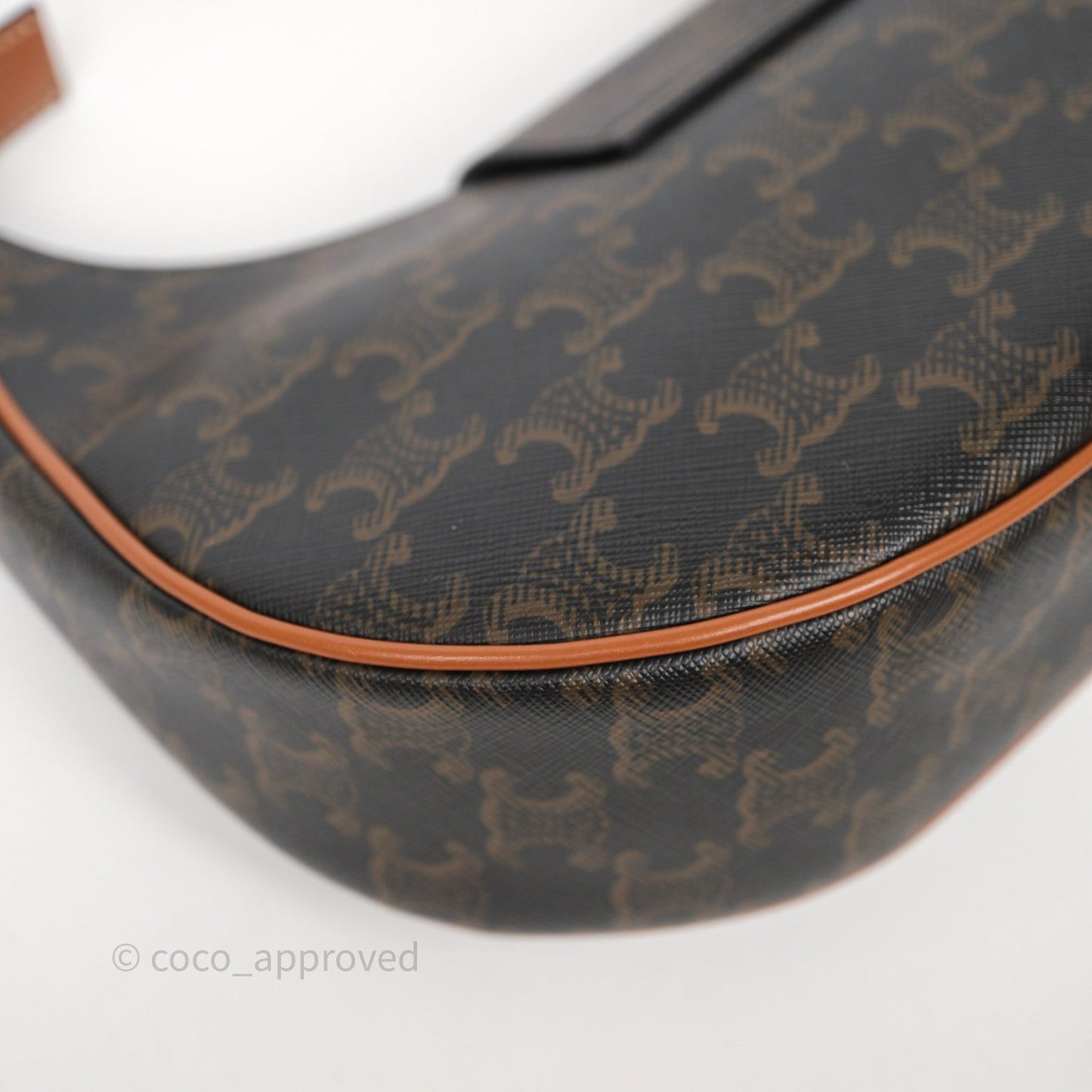 Celine Medium Ava Triomphe Bag Triomphe Canvas Tan Calfskin