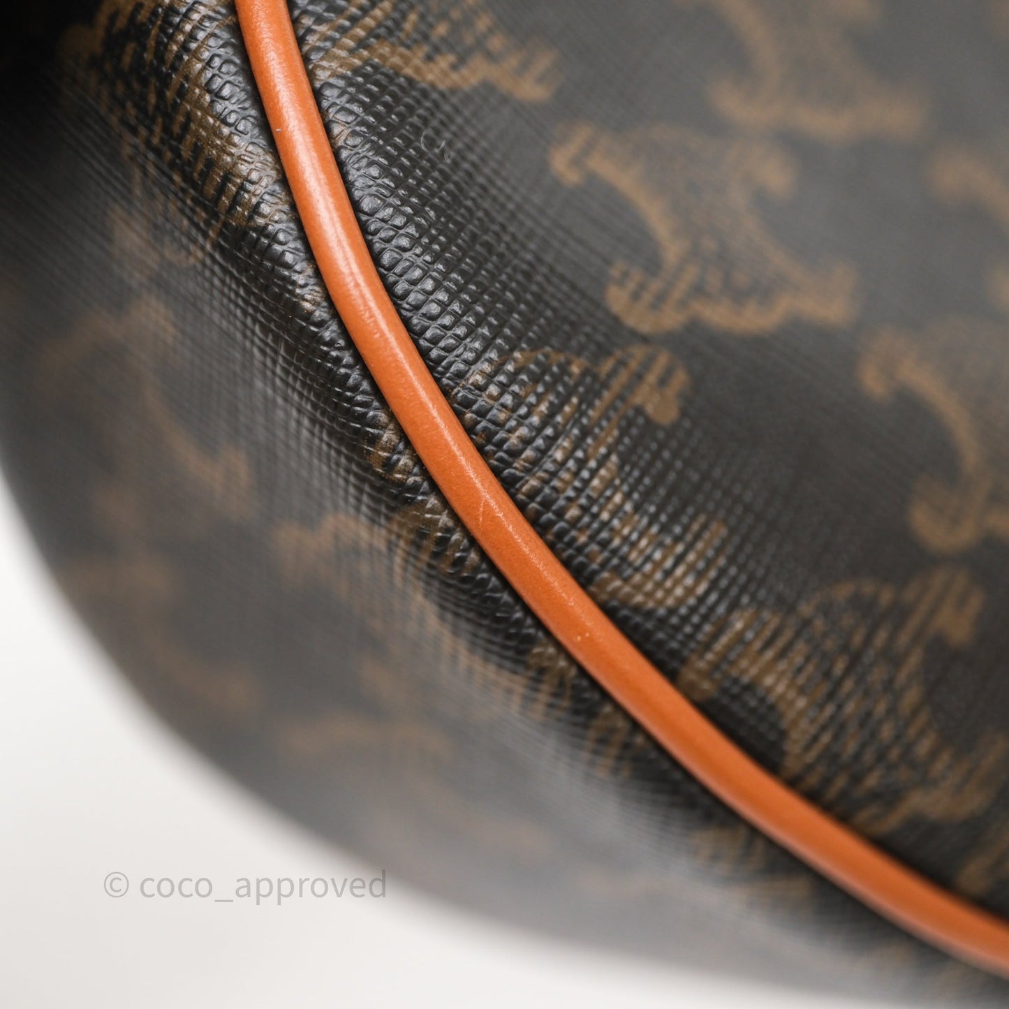 Celine Medium Ava Triomphe Bag Triomphe Canvas Tan Calfskin