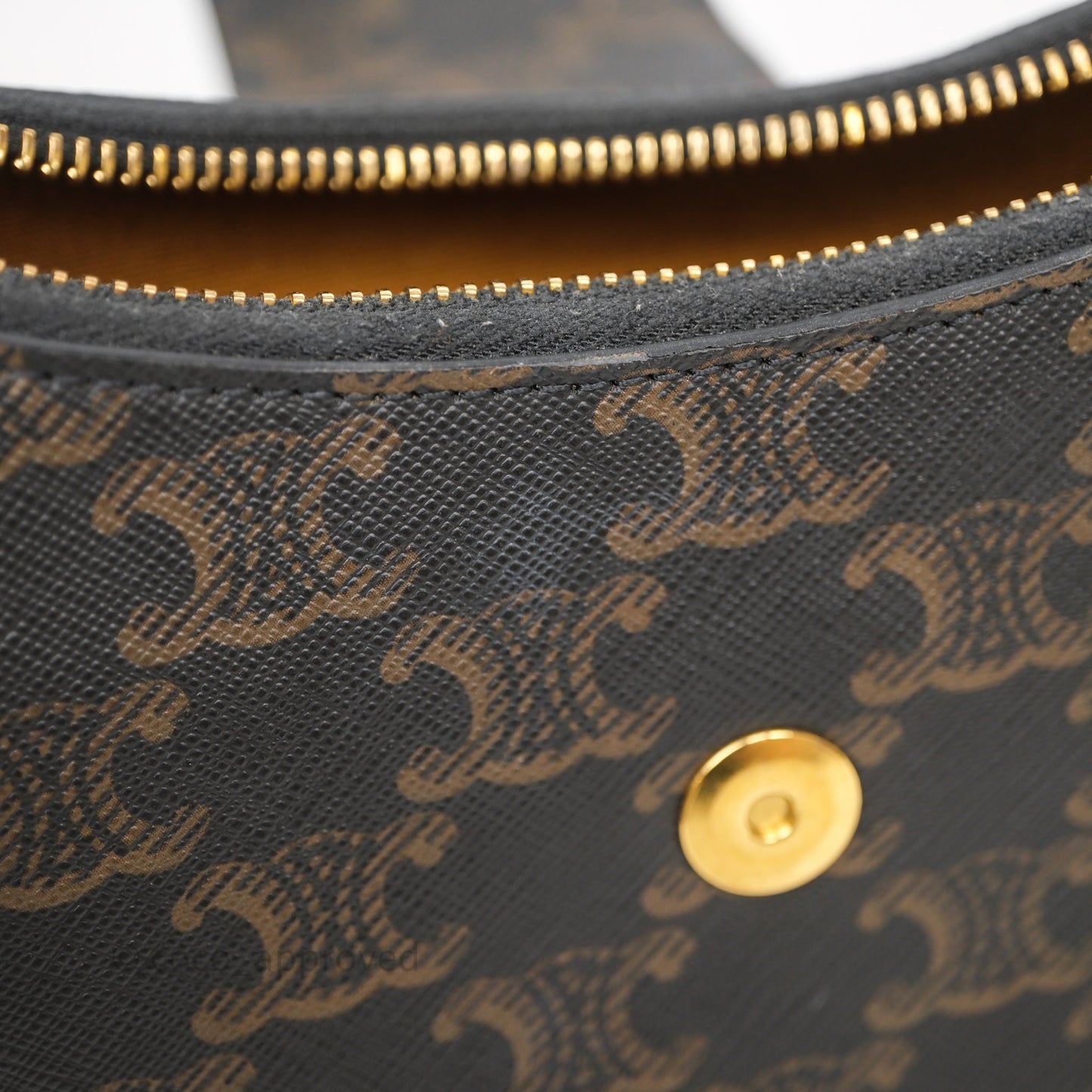 Celine Medium Ava Triomphe Bag Triomphe Canvas Tan Calfskin
