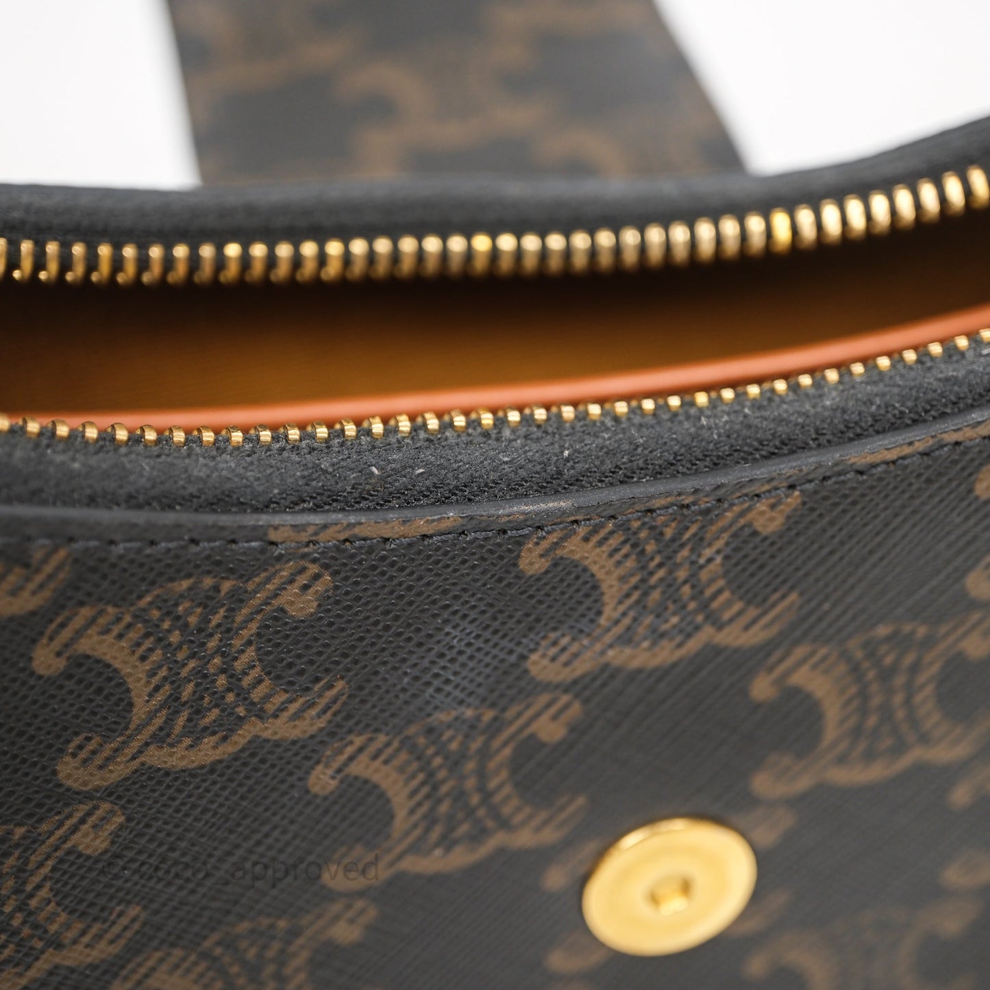 Celine Medium Ava Triomphe Bag Triomphe Canvas Tan Calfskin