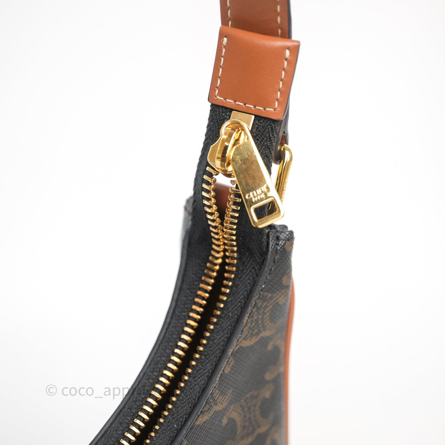 Celine Medium Ava Triomphe Bag Triomphe Canvas Tan Calfskin