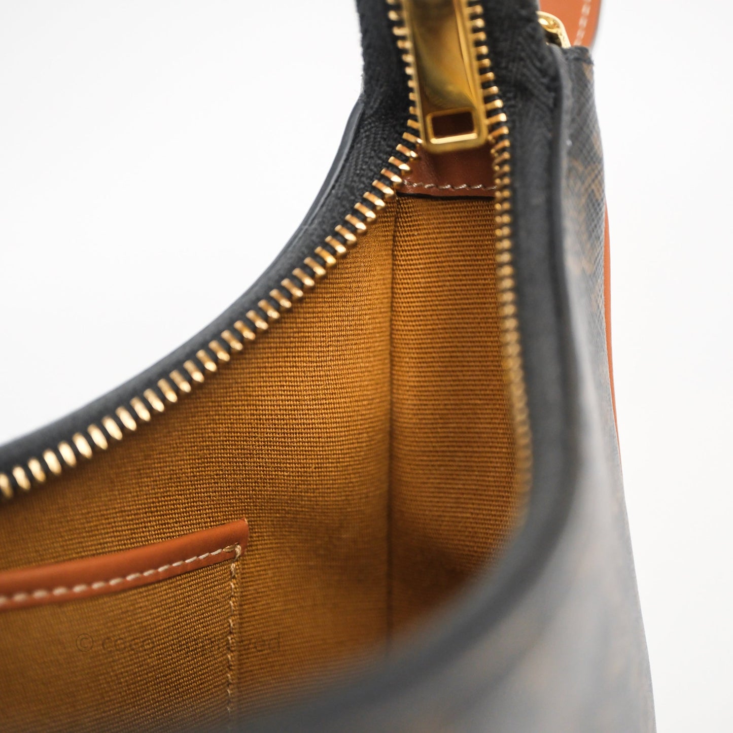 Celine Medium Ava Triomphe Bag Triomphe Canvas Tan Calfskin