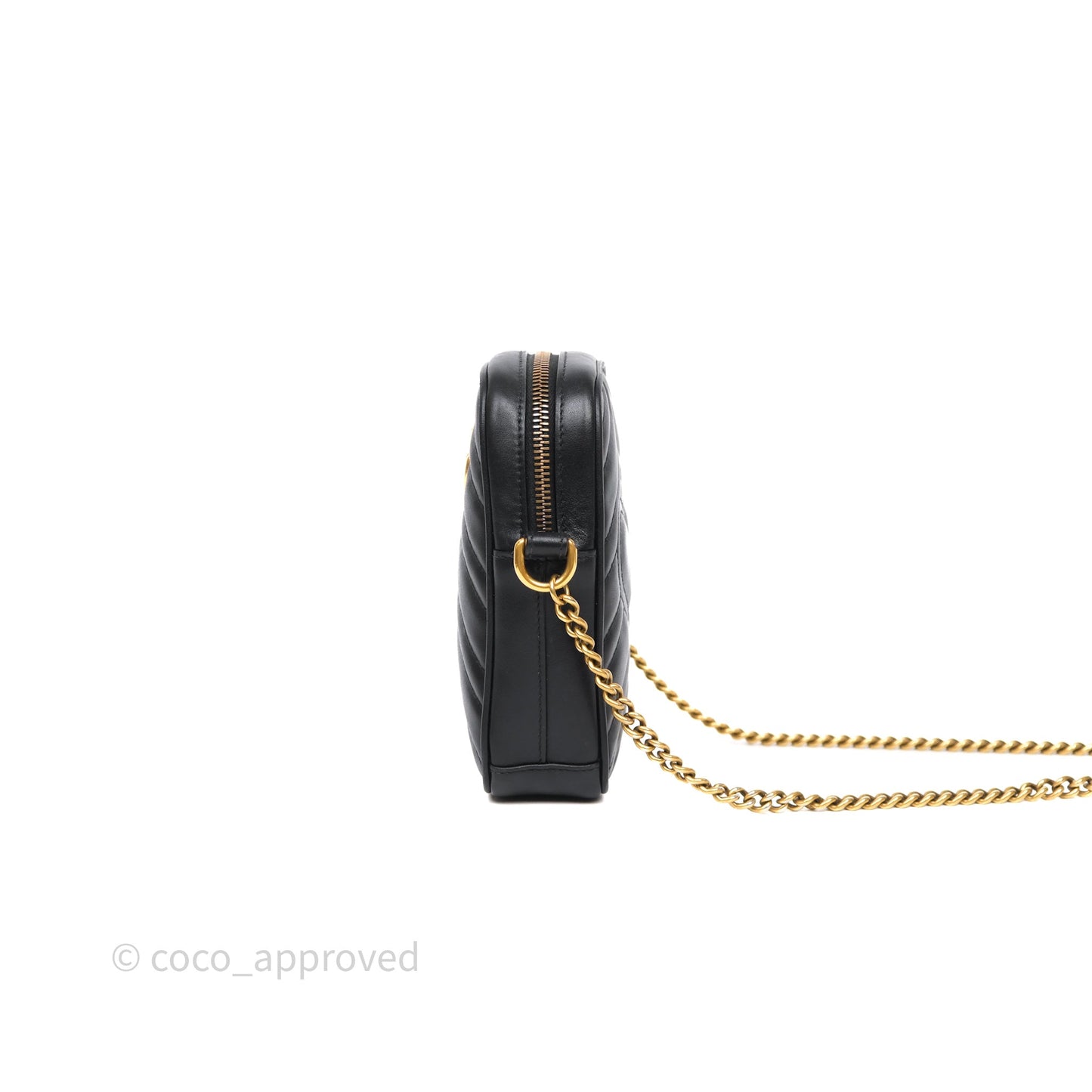 Gucci Mini GG Marmont Vertical Phone Crossbody Bag Black Calfskin