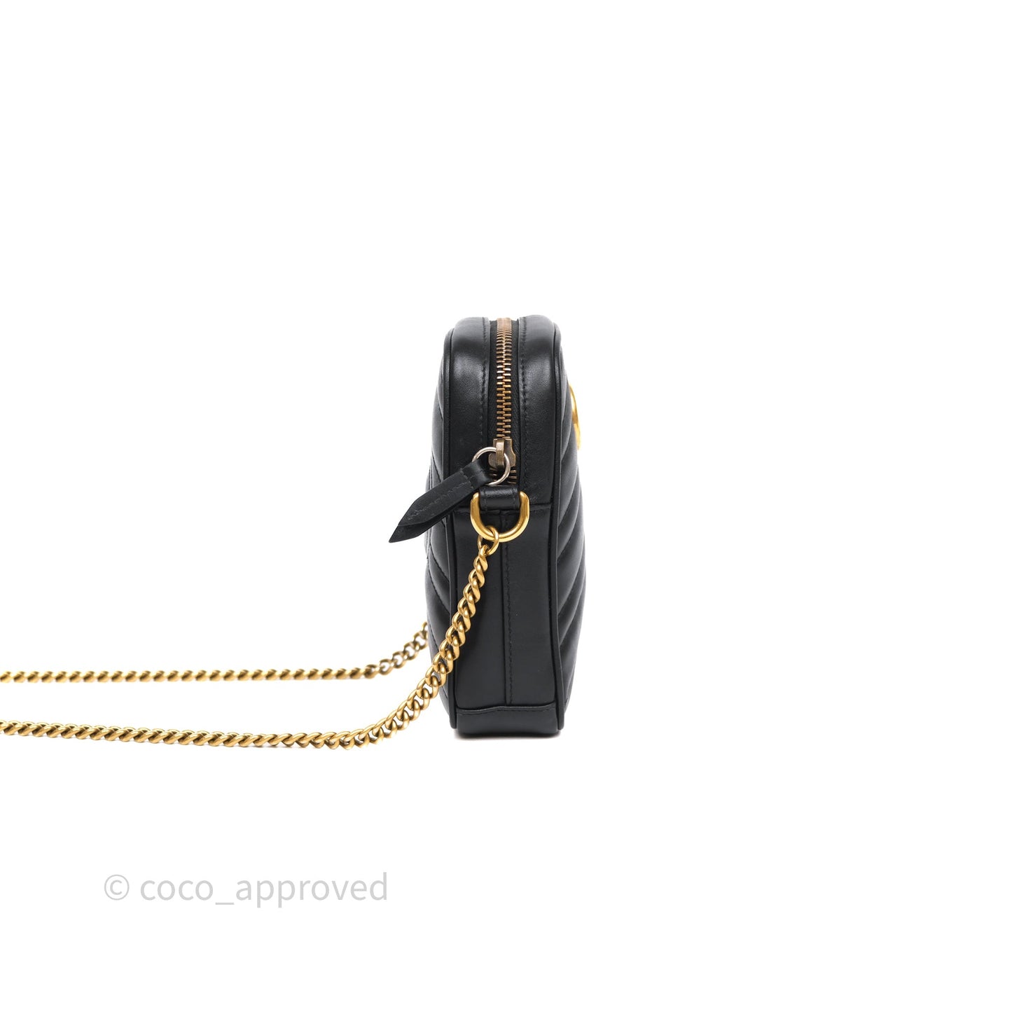 Gucci Mini GG Marmont Vertical Phone Crossbody Bag Black Calfskin
