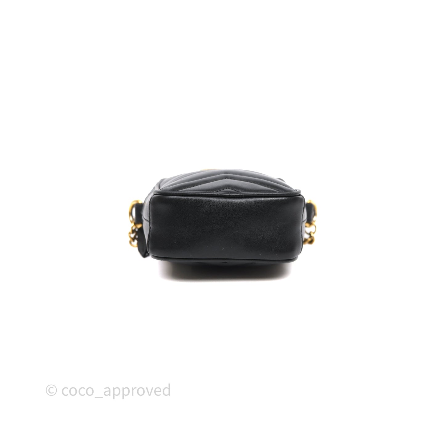 Gucci Mini GG Marmont Vertical Phone Crossbody Bag Black Calfskin