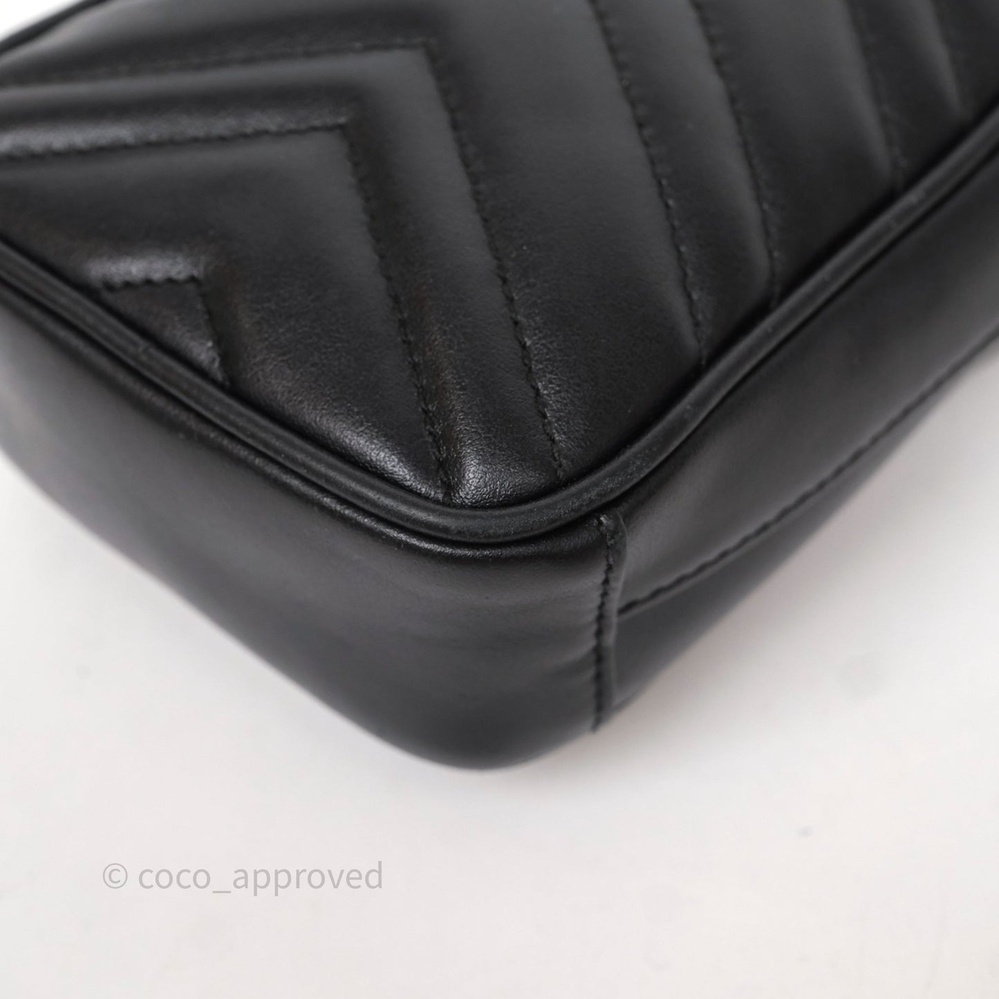 Gucci Mini GG Marmont Vertical Phone Crossbody Bag Black Calfskin
