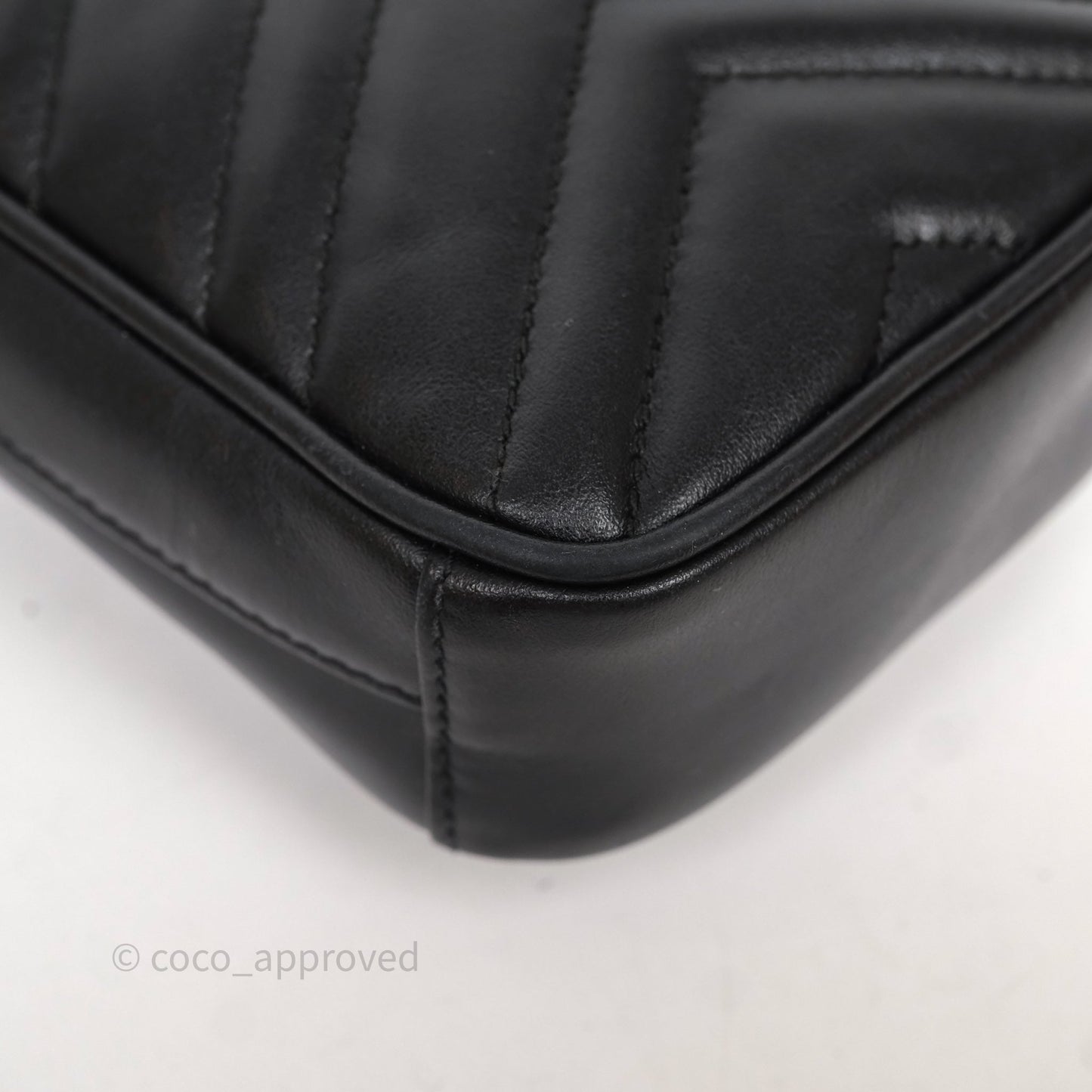 Gucci Mini GG Marmont Vertical Phone Crossbody Bag Black Calfskin