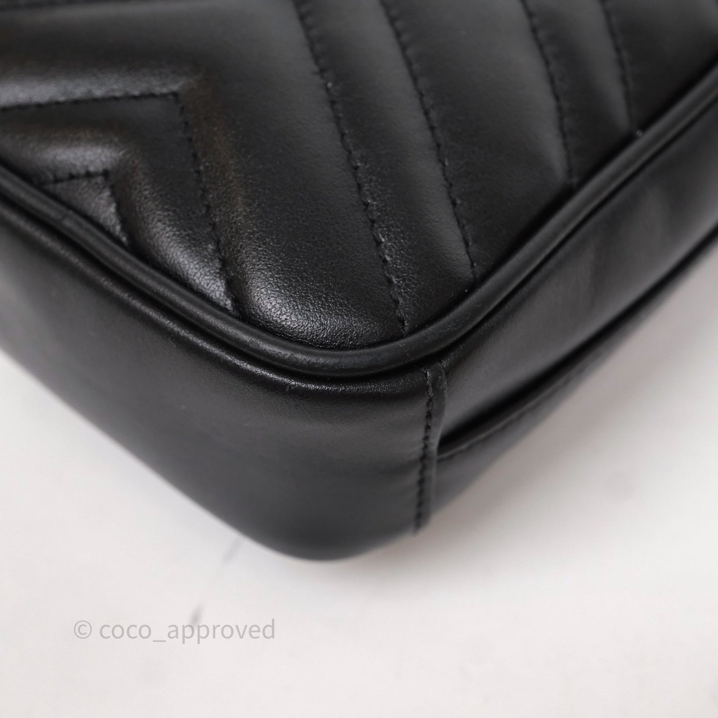 Gucci Mini GG Marmont Vertical Phone Crossbody Bag Black Calfskin