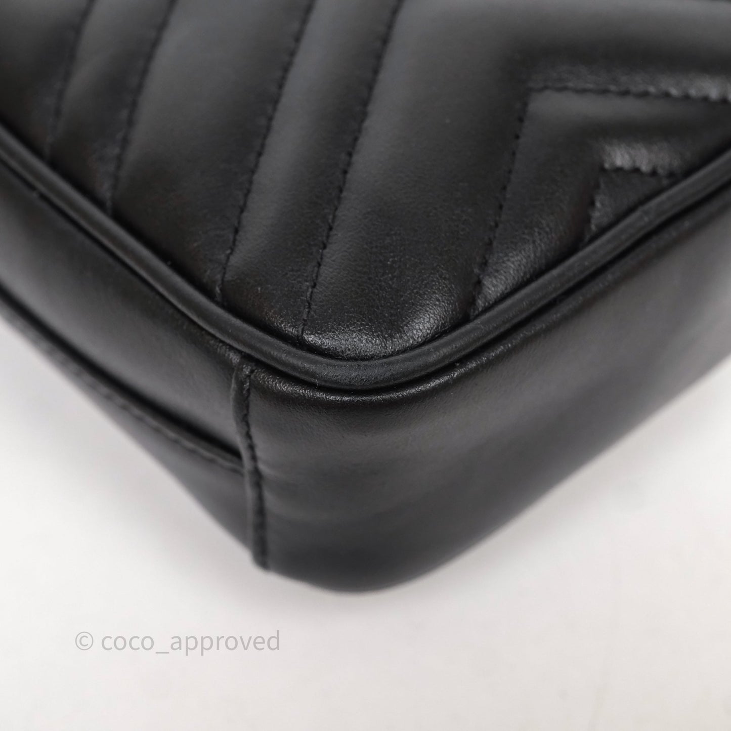 Gucci Mini GG Marmont Vertical Phone Crossbody Bag Black Calfskin