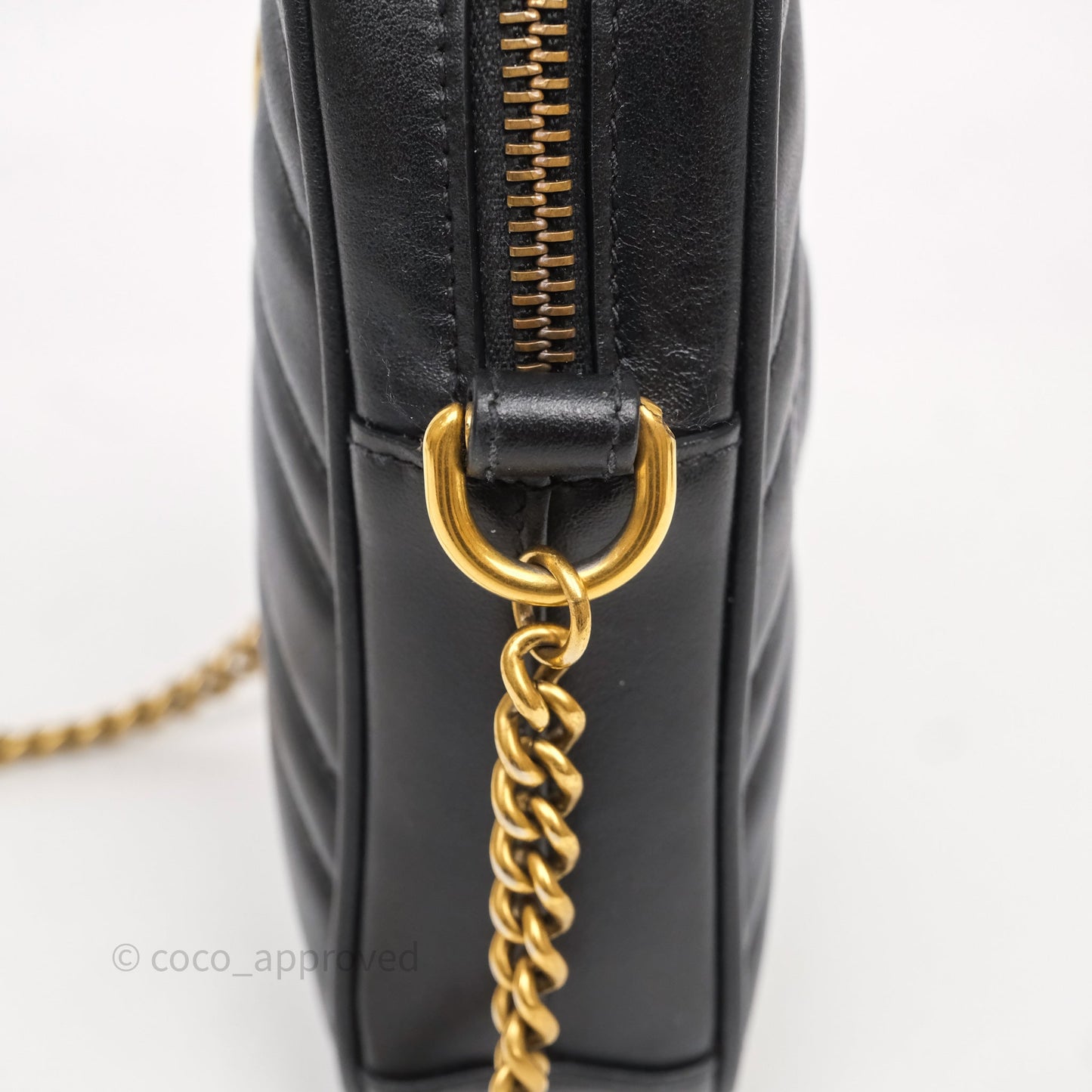 Gucci Mini GG Marmont Vertical Phone Crossbody Bag Black Calfskin