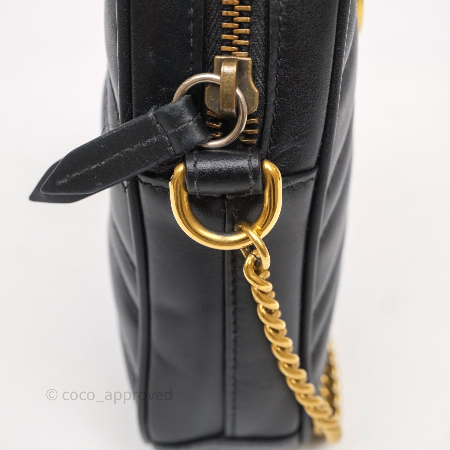 Gucci Mini GG Marmont Vertical Phone Crossbody Bag Black Calfskin