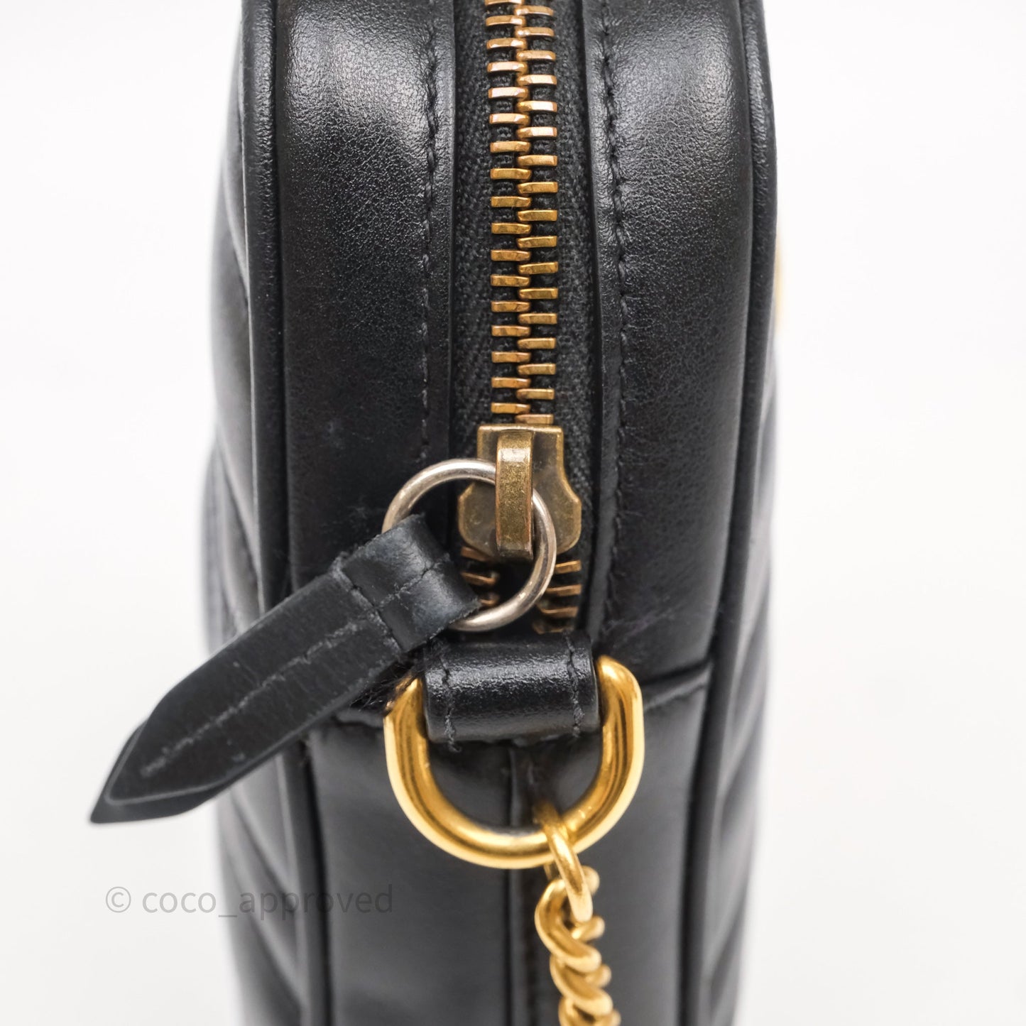 Gucci Mini GG Marmont Vertical Phone Crossbody Bag Black Calfskin