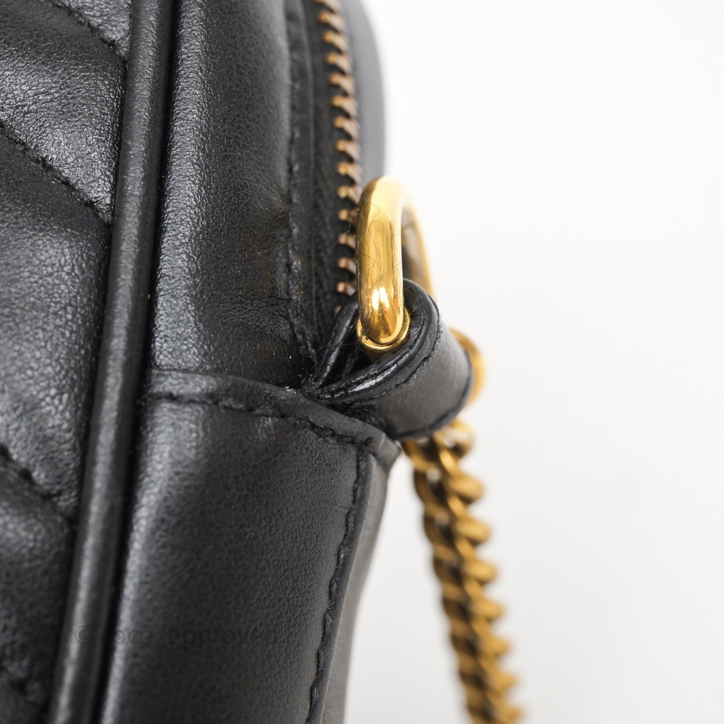 Gucci Mini GG Marmont Vertical Phone Crossbody Bag Black Calfskin
