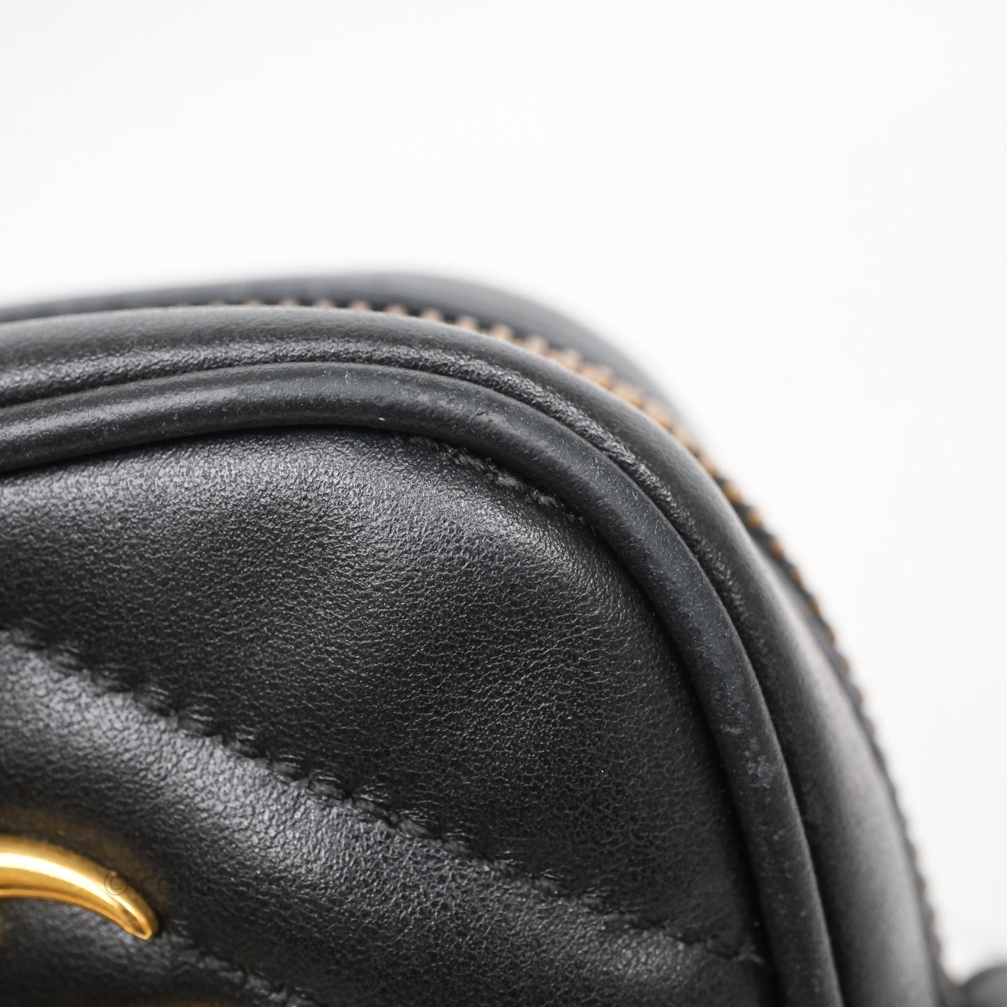 Gucci Mini GG Marmont Vertical Phone Crossbody Bag Black Calfskin