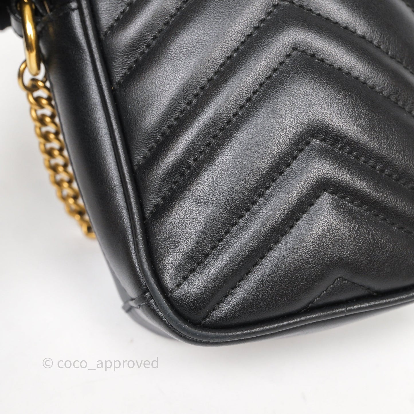 Gucci Mini GG Marmont Vertical Phone Crossbody Bag Black Calfskin