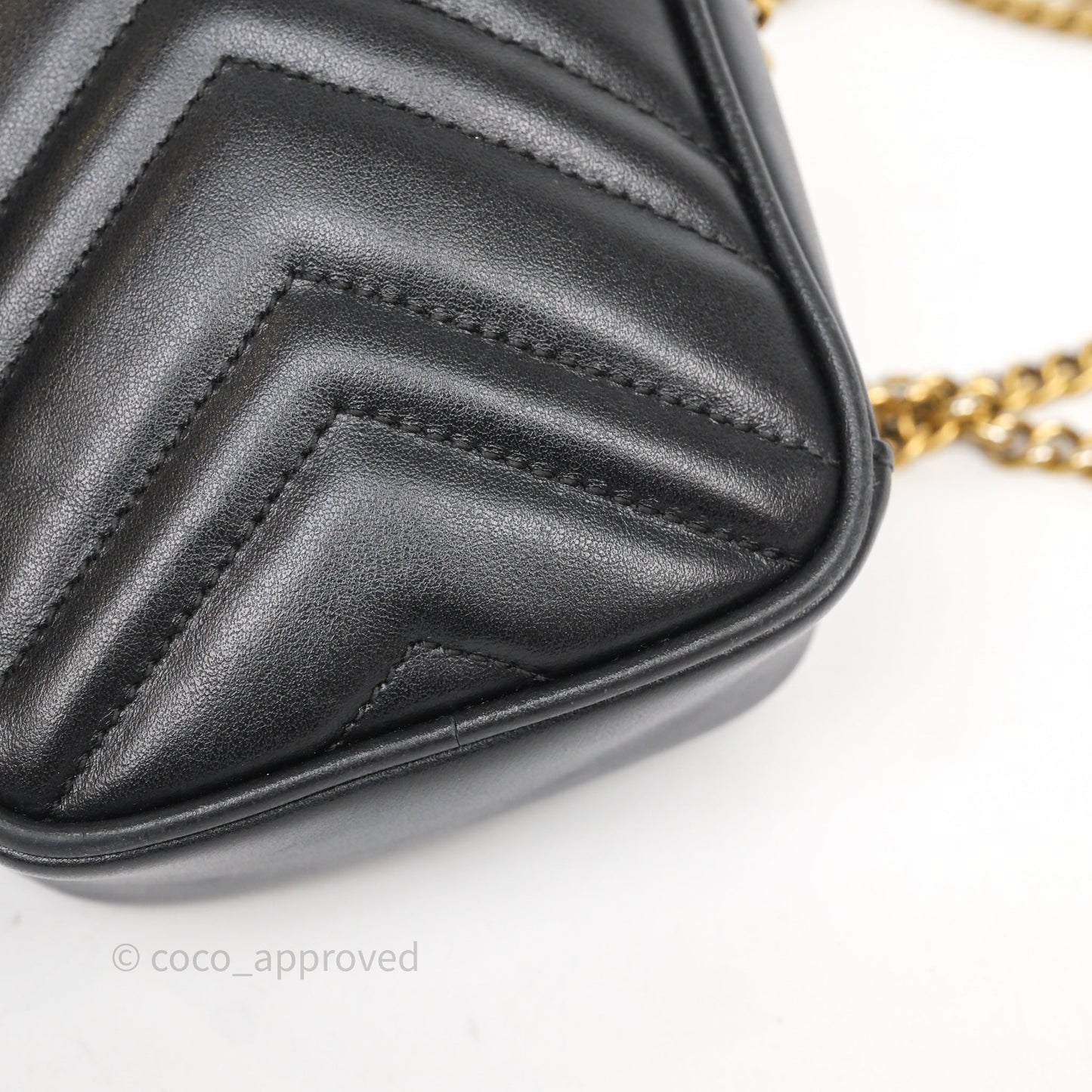 Gucci Mini GG Marmont Vertical Phone Crossbody Bag Black Calfskin