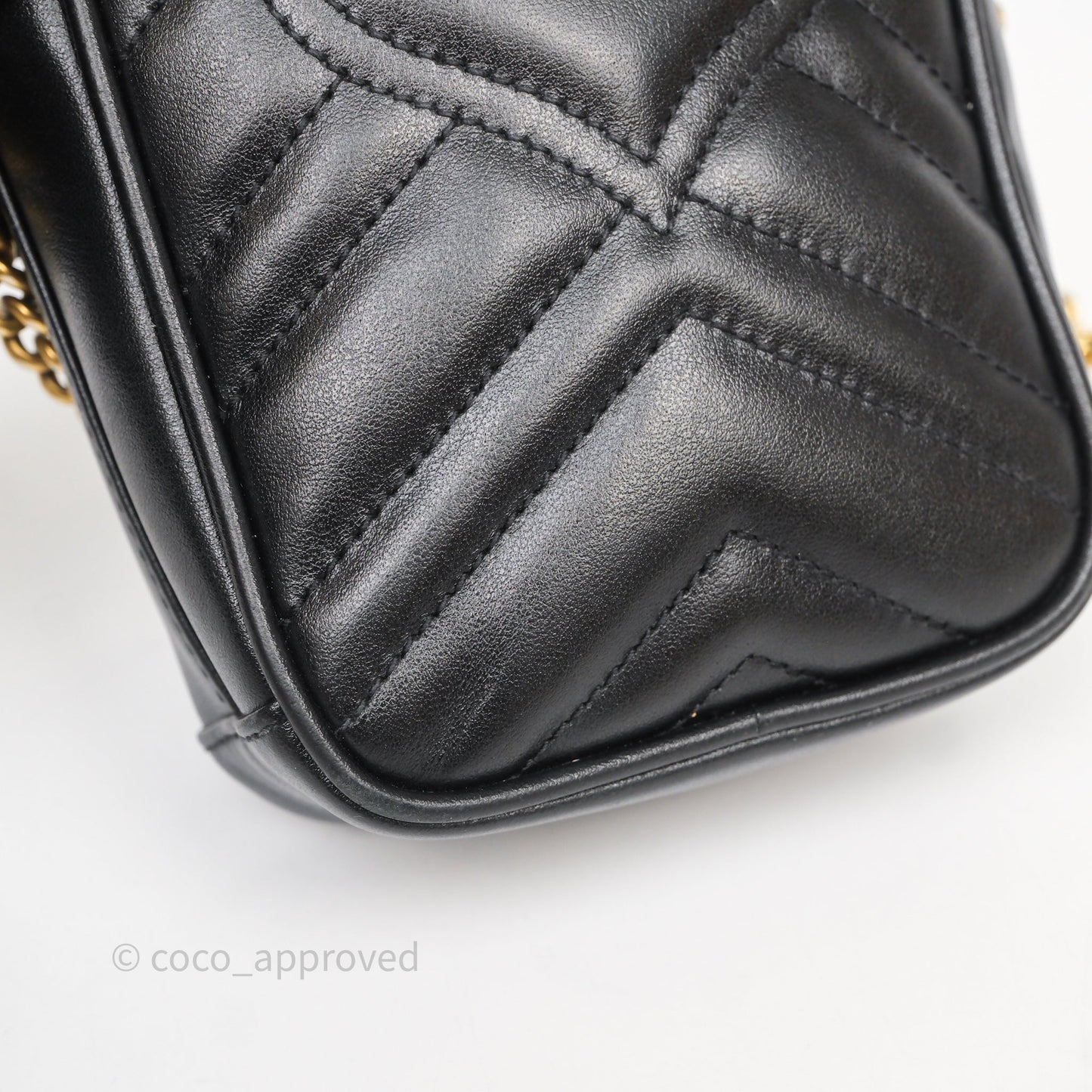Gucci Mini GG Marmont Vertical Phone Crossbody Bag Black Calfskin