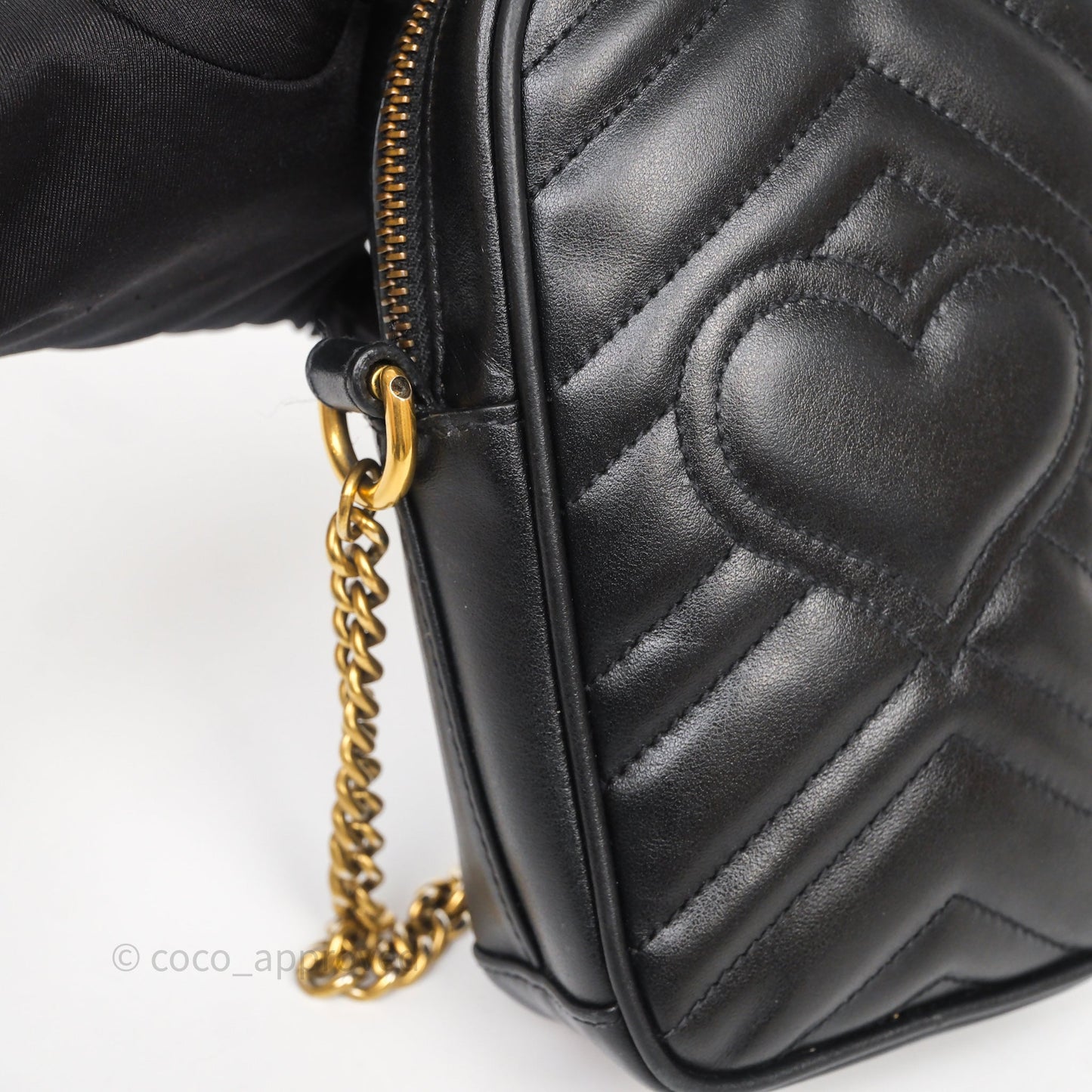 Gucci Mini GG Marmont Vertical Phone Crossbody Bag Black Calfskin