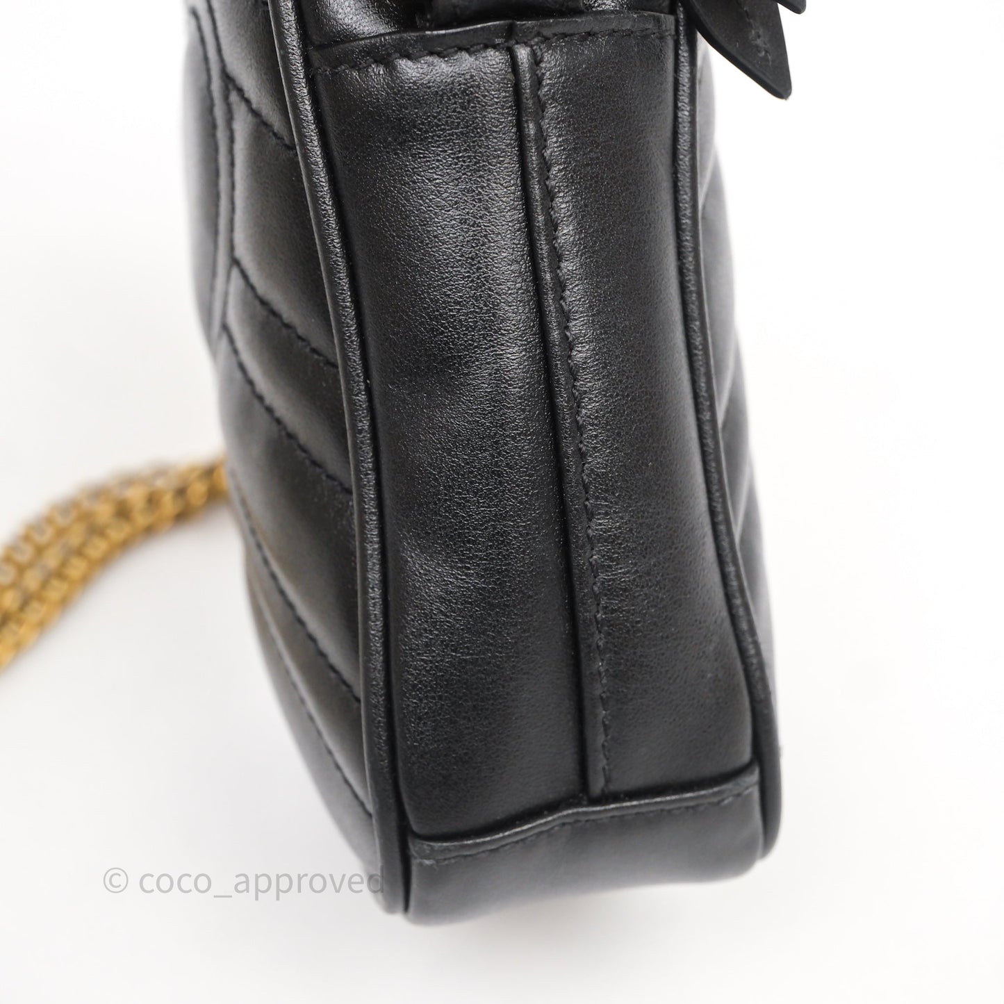 Gucci Mini GG Marmont Vertical Phone Crossbody Bag Black Calfskin