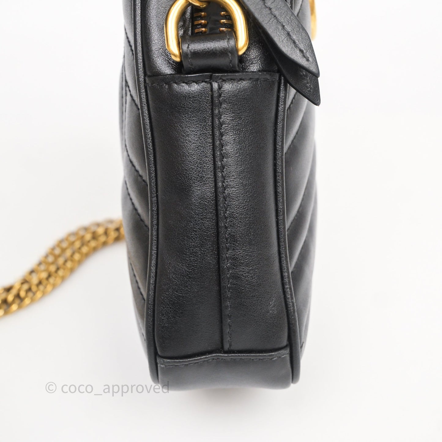 Gucci Mini GG Marmont Vertical Phone Crossbody Bag Black Calfskin