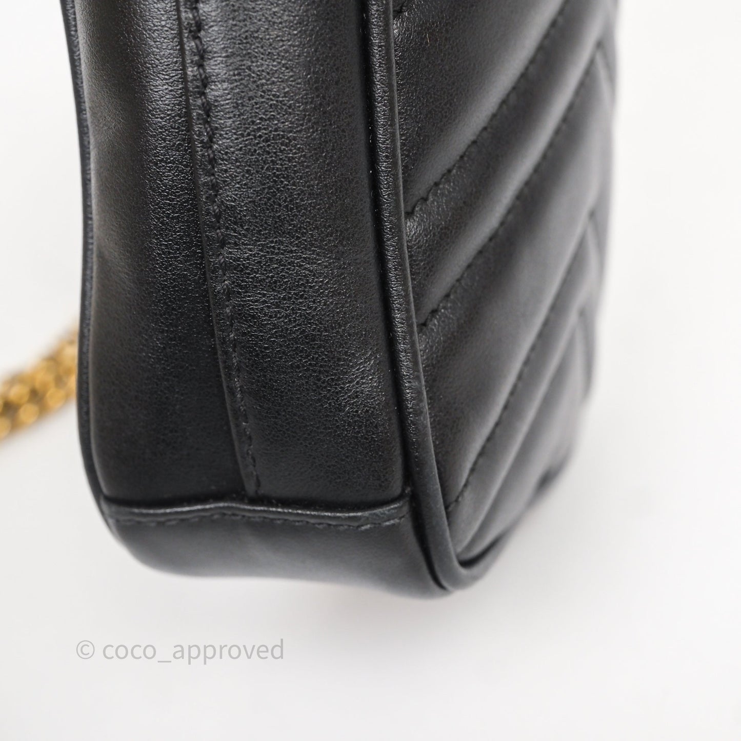 Gucci Mini GG Marmont Vertical Phone Crossbody Bag Black Calfskin