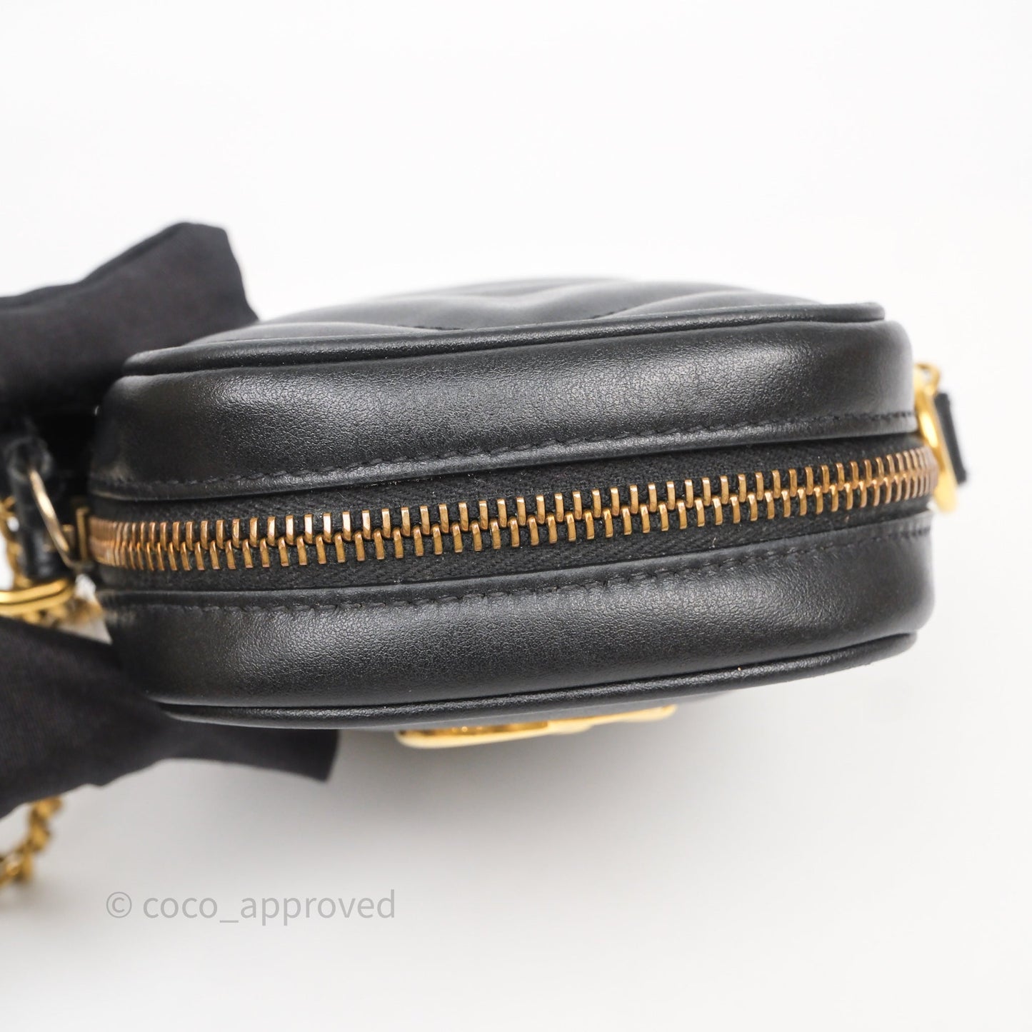 Gucci Mini GG Marmont Vertical Phone Crossbody Bag Black Calfskin