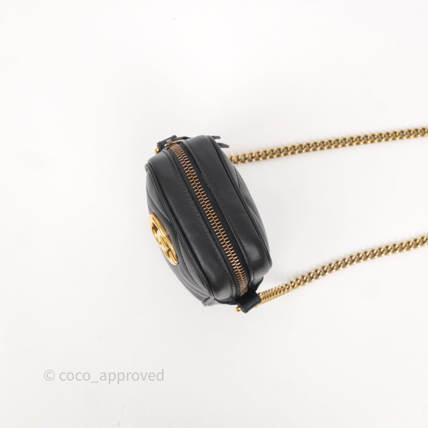 Gucci Mini GG Marmont Vertical Phone Crossbody Bag Black Calfskin