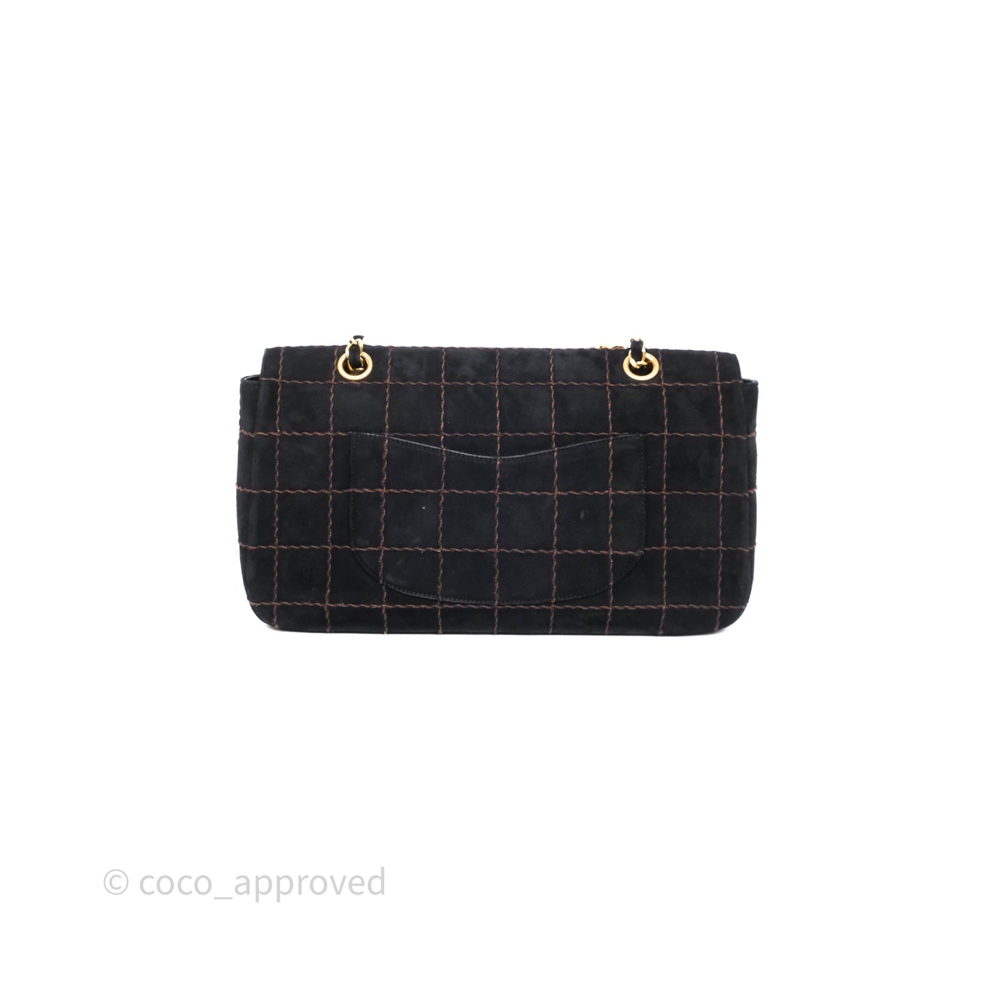 Chanel Bar Flap Bag Black Suede Blushed Gold Hardware
