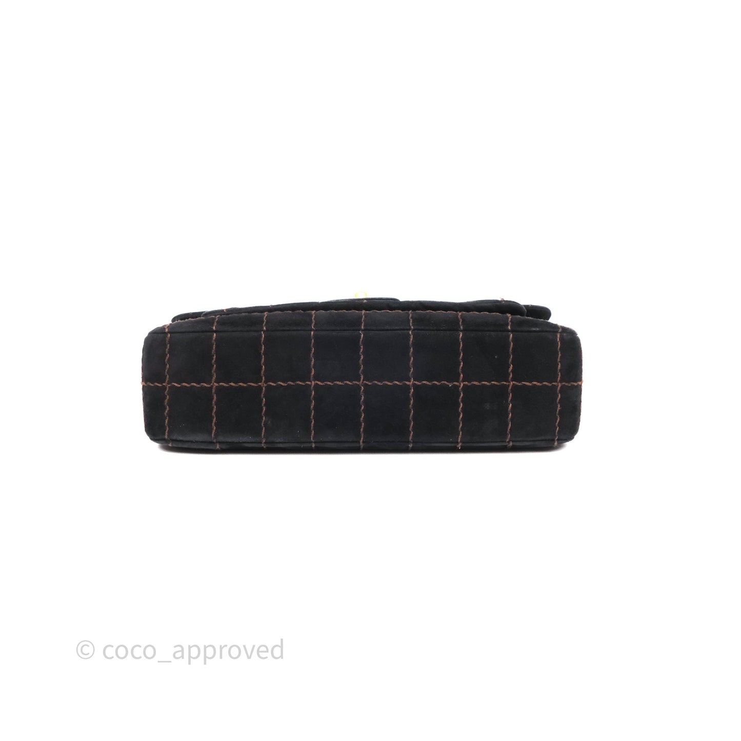 Chanel Bar Flap Bag Black Suede Blushed Gold Hardware