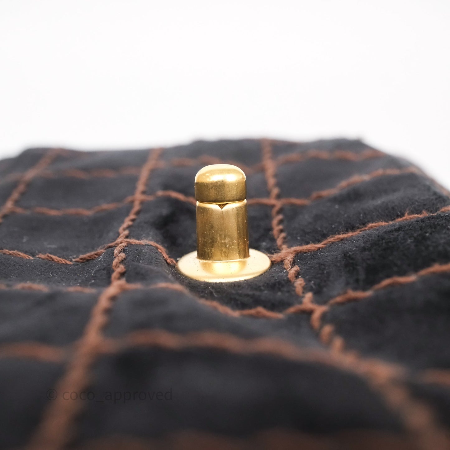 Chanel Bar Flap Bag Black Suede Blushed Gold Hardware