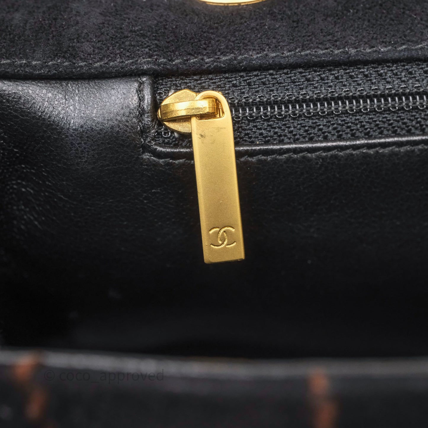 Chanel Bar Flap Bag Black Suede Blushed Gold Hardware