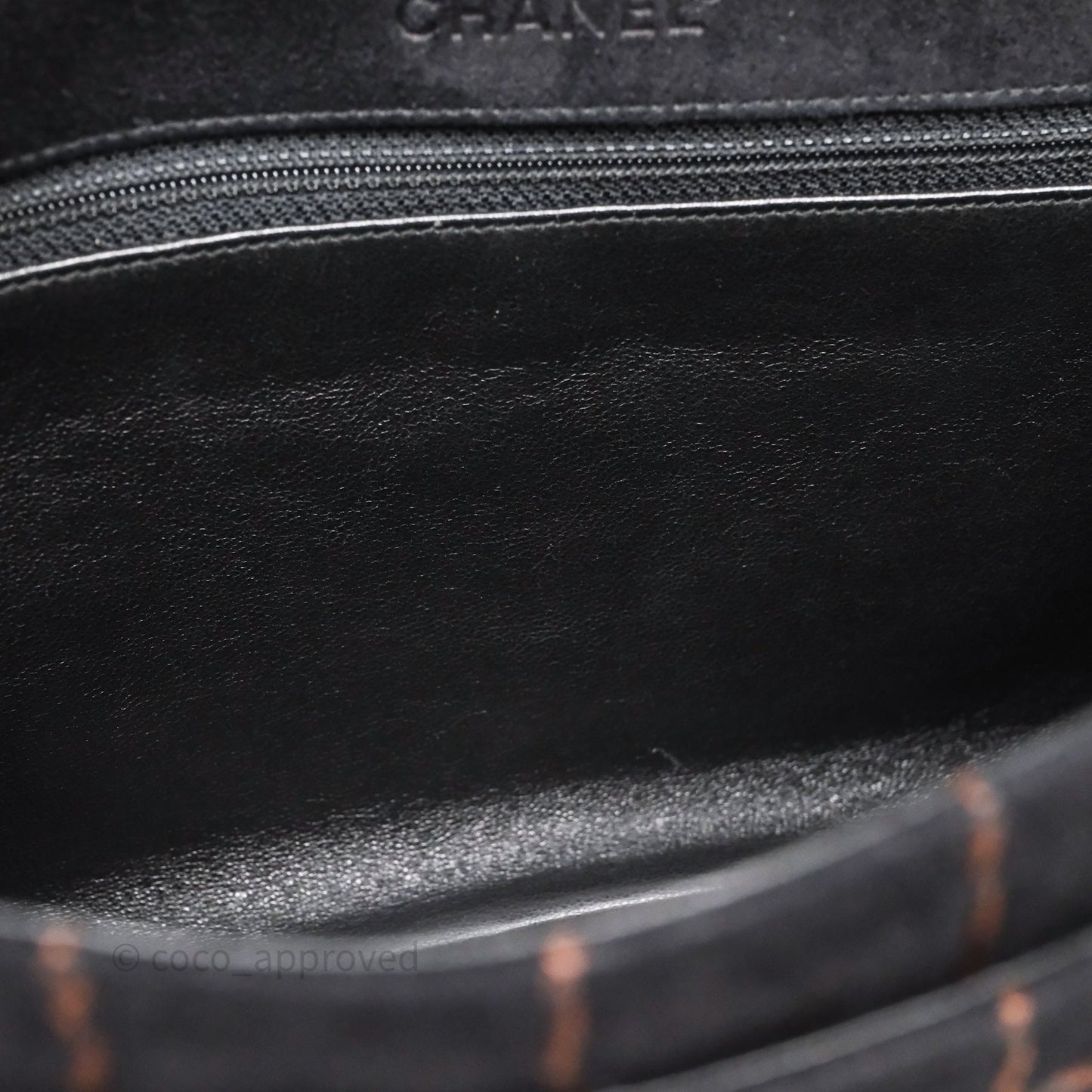 Chanel Bar Flap Bag Black Suede Blushed Gold Hardware