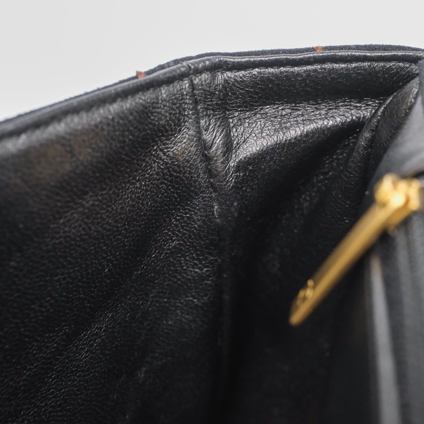 Chanel Bar Flap Bag Black Suede Blushed Gold Hardware